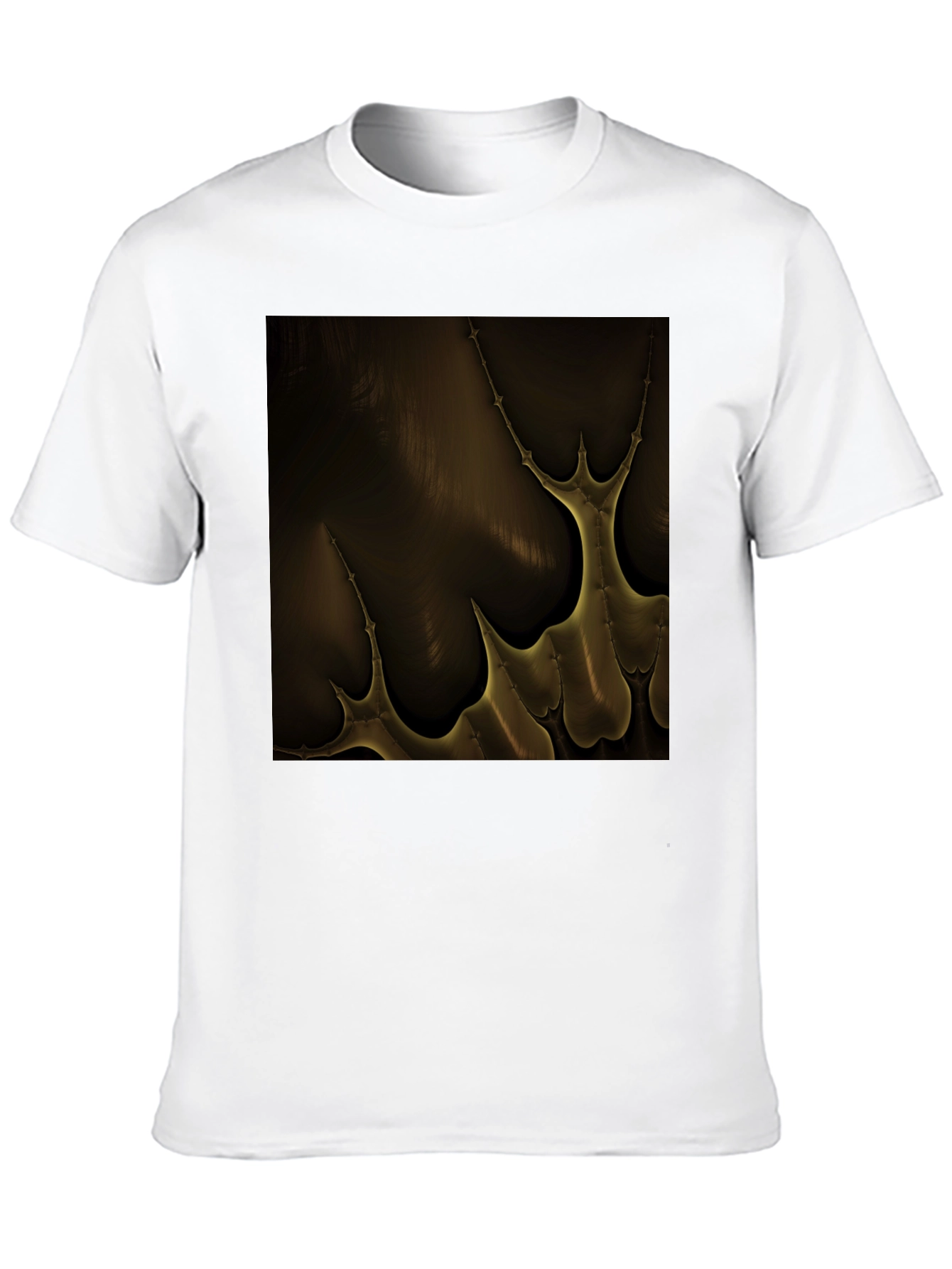 Black Abstract Gold Pattern Black T-Shirt view 10
