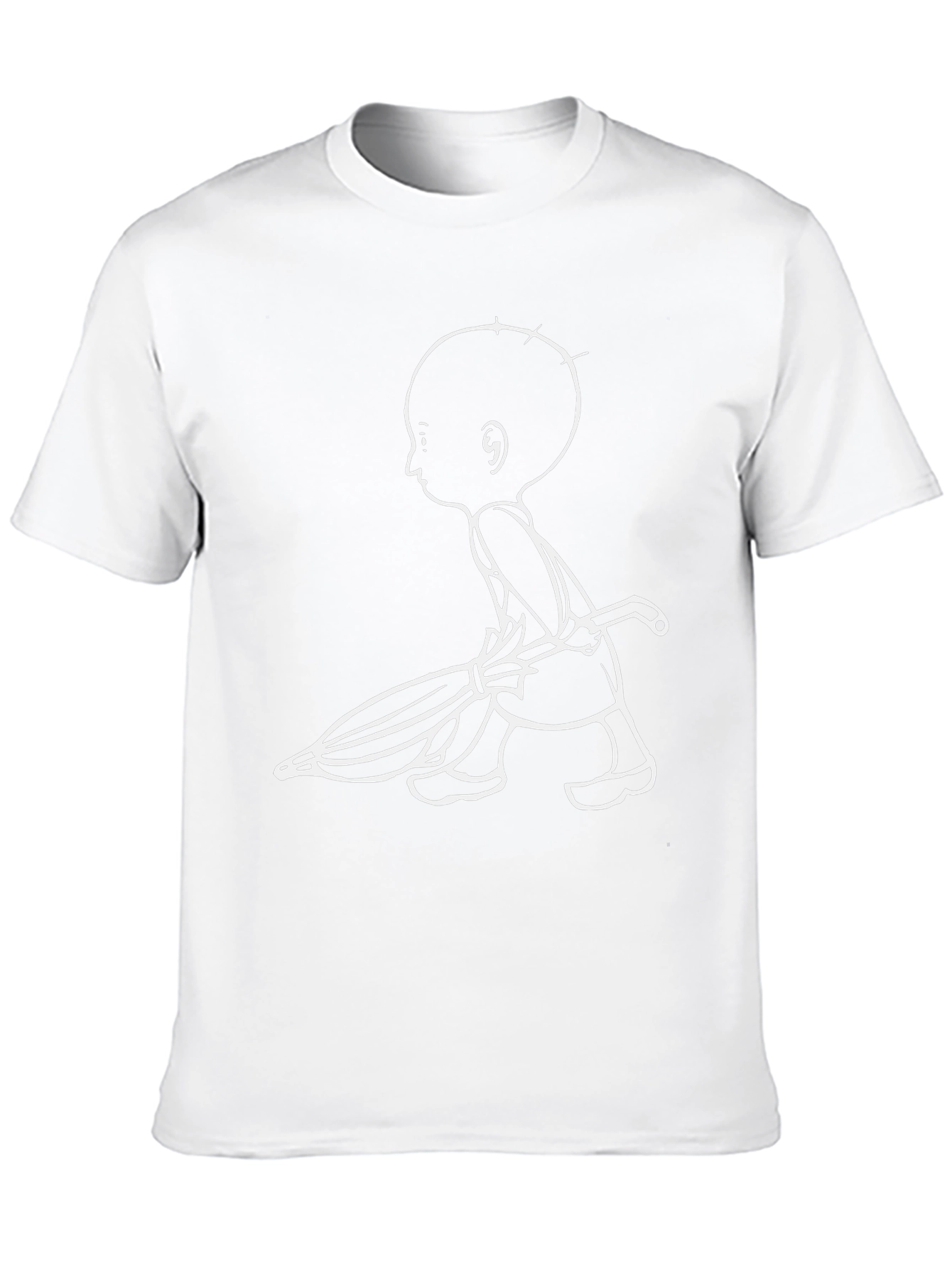 Black Unique Graphic Tee: Cartoon Character with Umbrella view 10