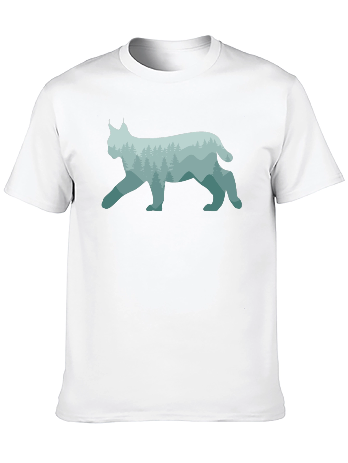 Lynx Forest Silhouette Black T-Shirt - 10