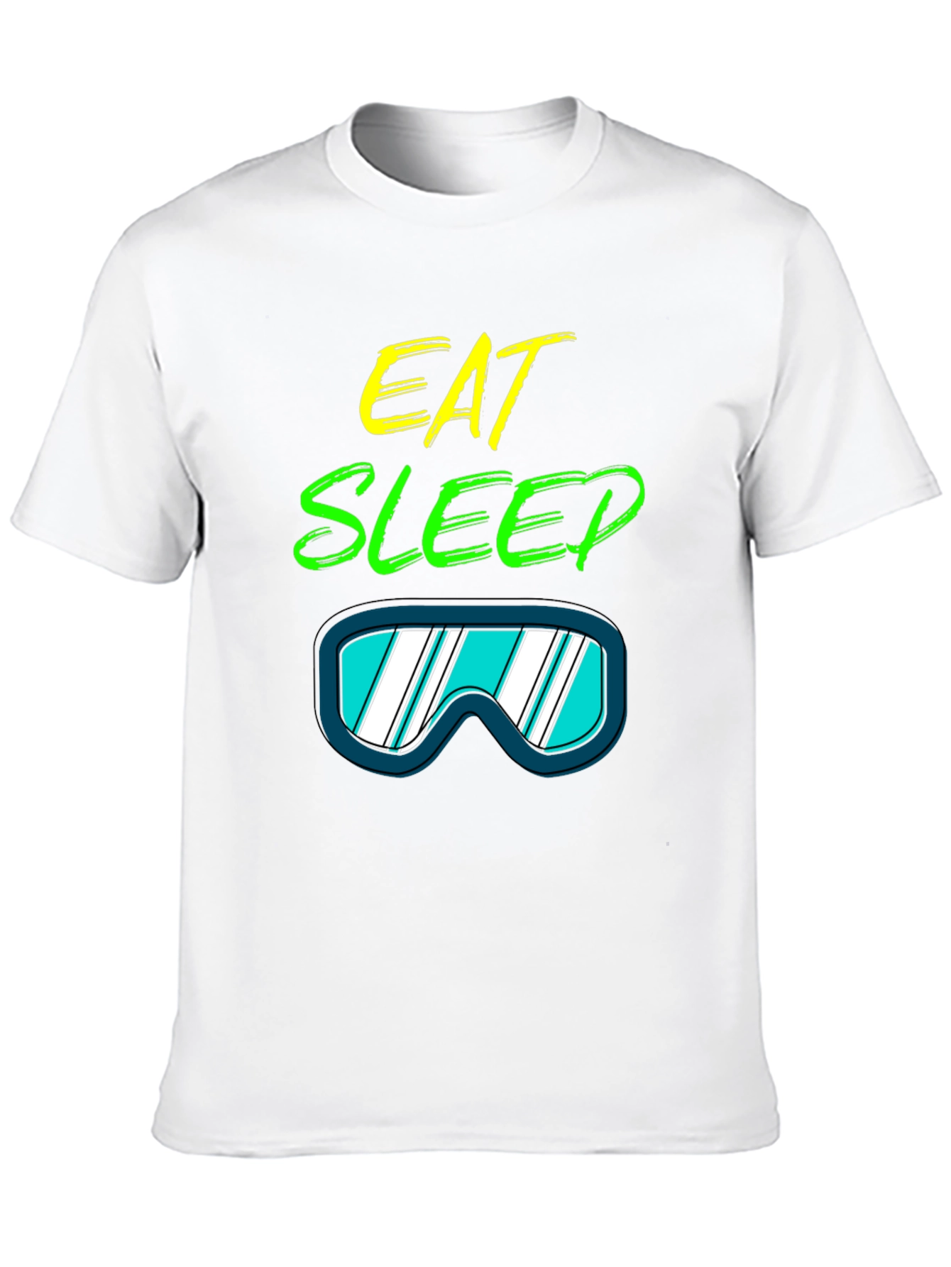 Black Eat Sleep Ski T-Shirt: Cool Ski Goggles Graphic Tee view 10