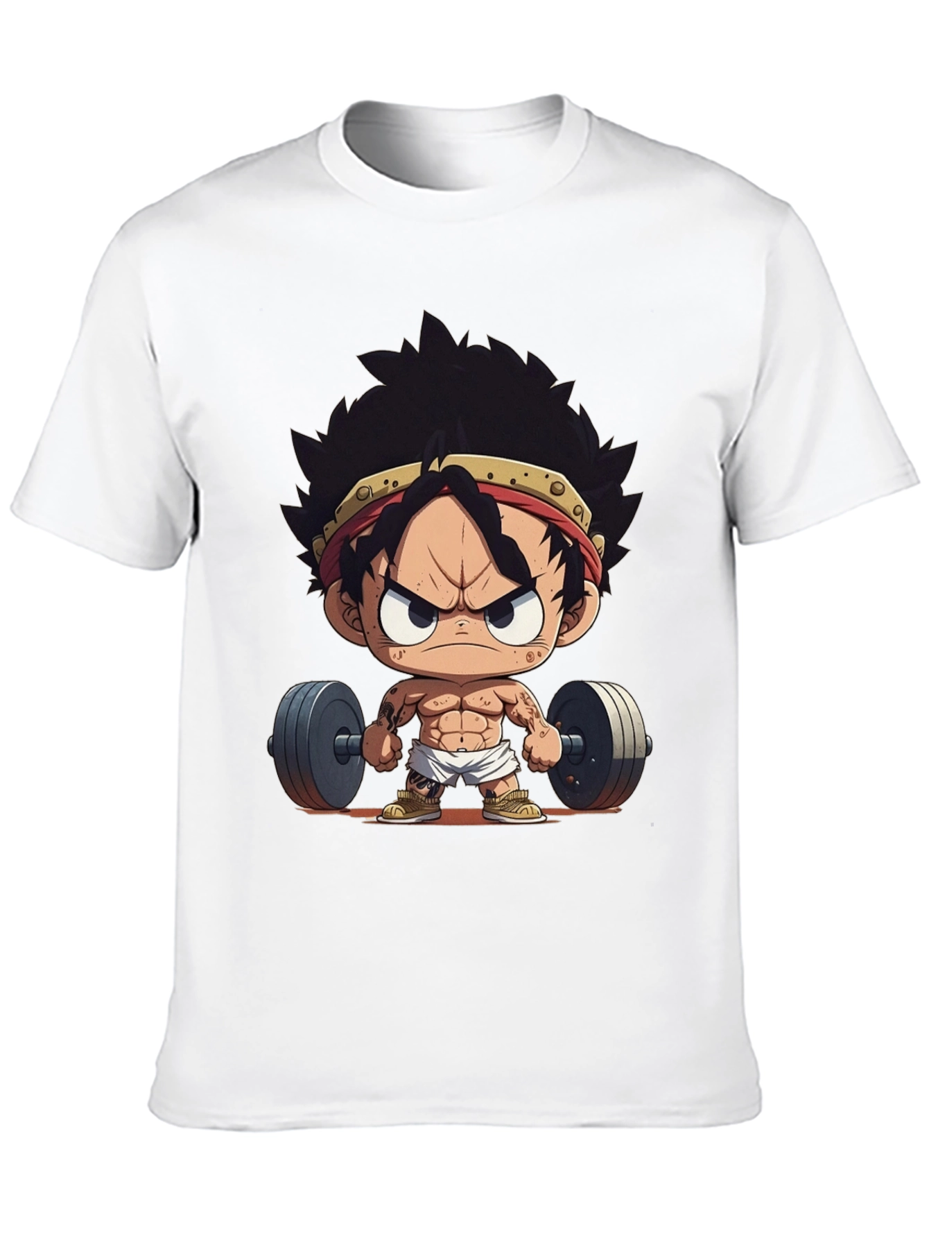 Black Anime Gym T-Shirt: Strong Luffy view 10