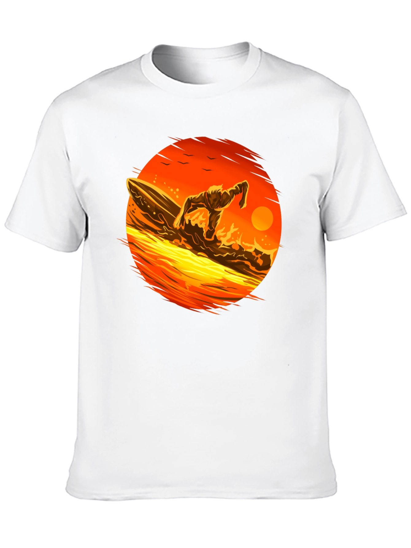 Black Surfer Sunset Graphic Tee - Black Cotton T-Shirt view 10