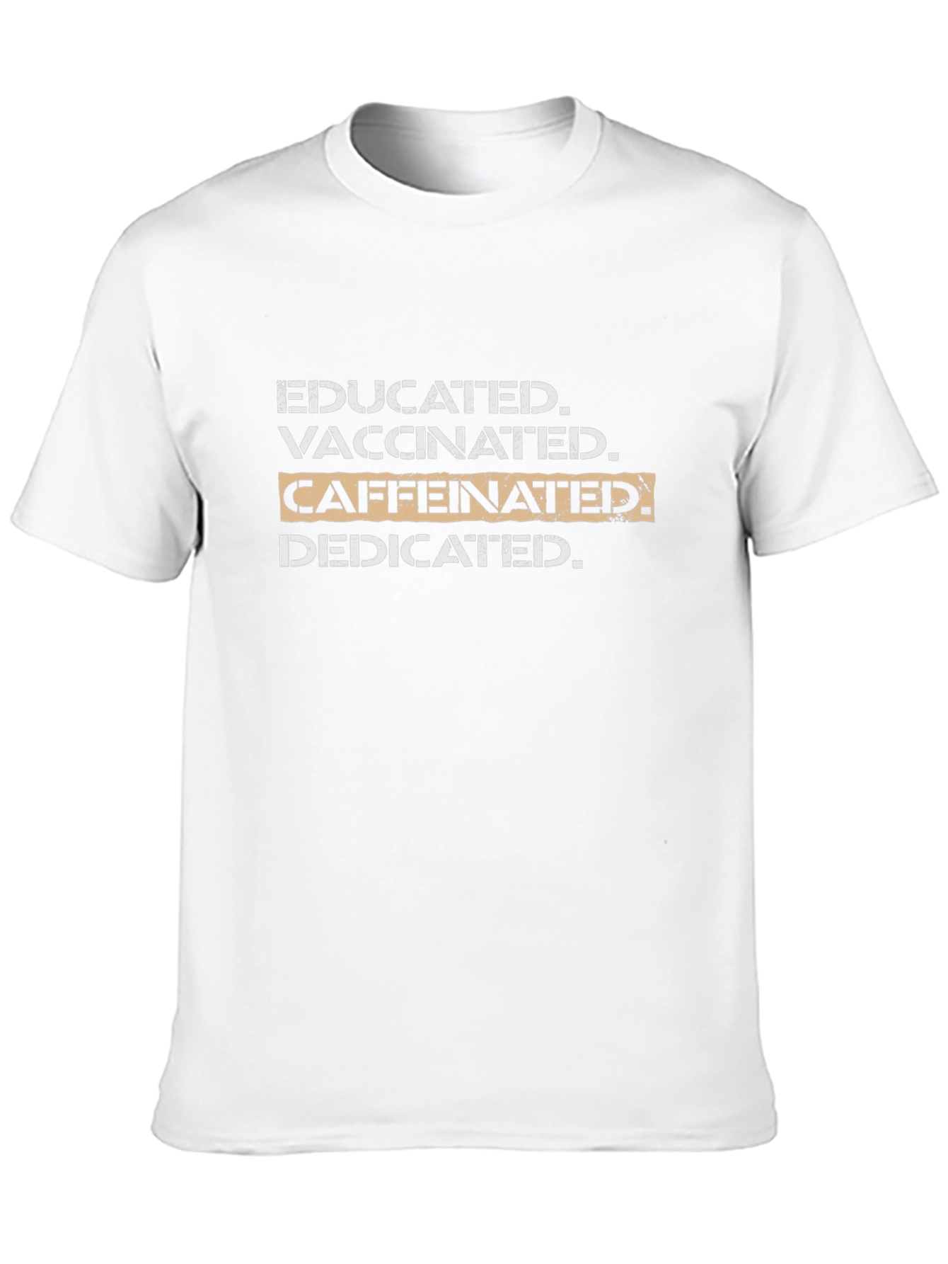 Black Educated Vaccinated Caffeinated Dedicated Black T-Shirt view 10