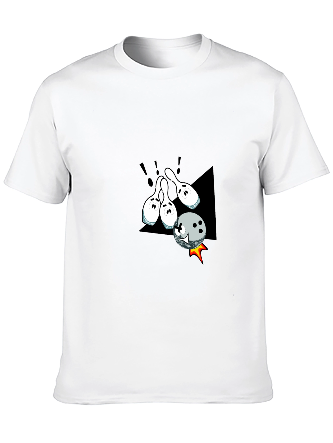 Black Bowling Strike T-Shirt - Fun Cartoon Design view 10