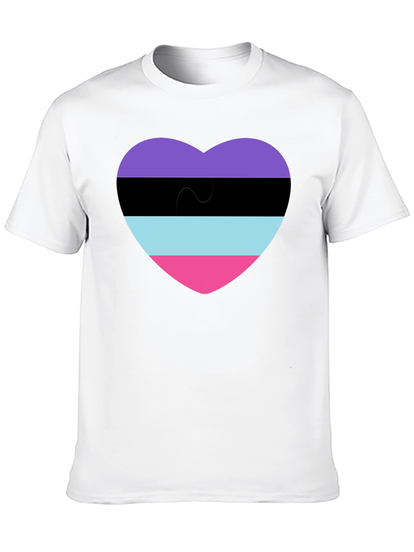 Black Omnisexual Pride Heart T-Shirt - Black view 10