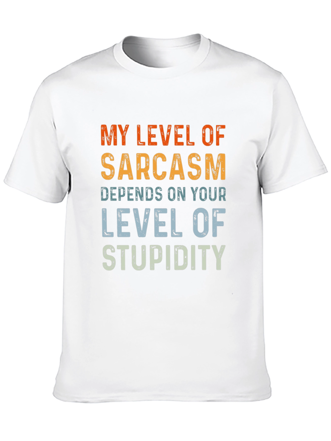 Black Sarcastic Humor T-Shirt - Level of Stupidity view 10