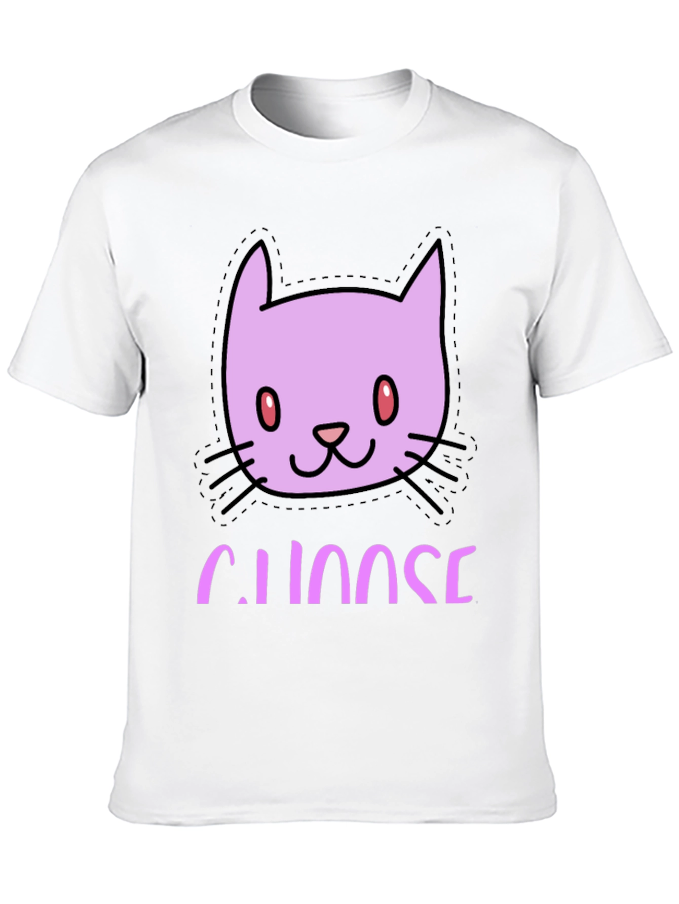 Black Cute Cat Face Tee - Choose Your Style! view 10