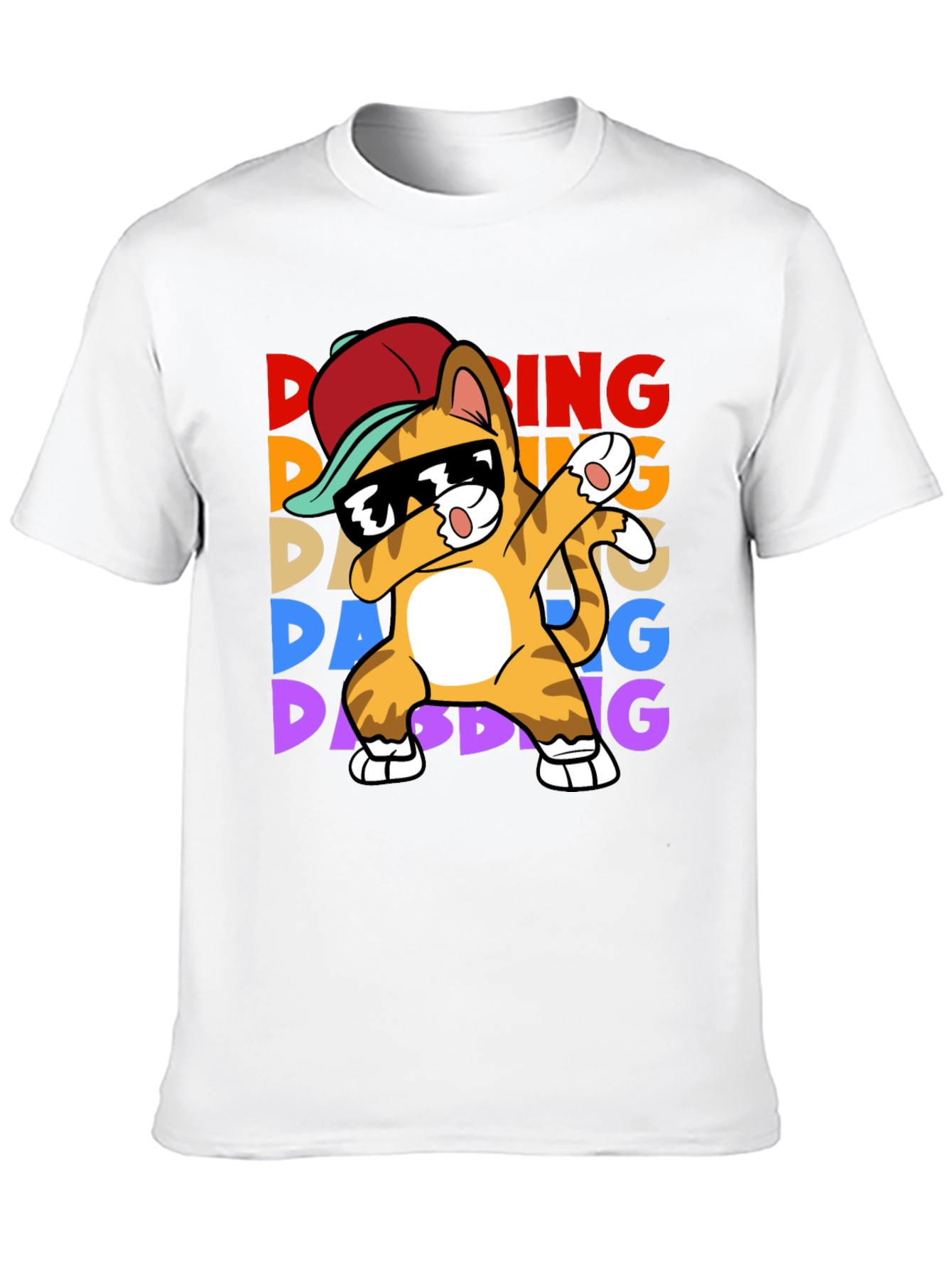 Black Dabbing Cat T-Shirt - Fun & Unique Design view 10