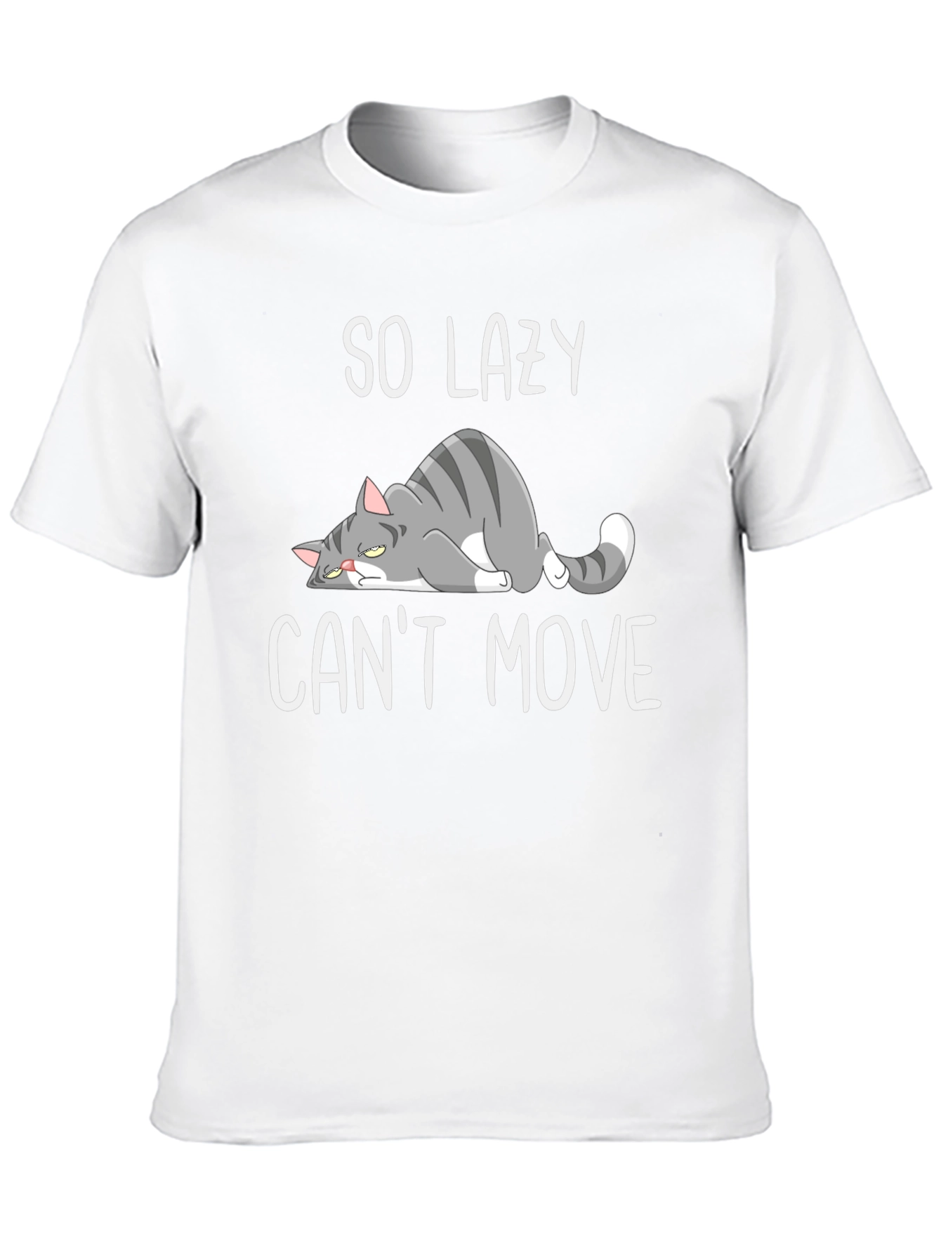Black Lazy Cat Graphic T-Shirt - Funny and Comfortable view 10
