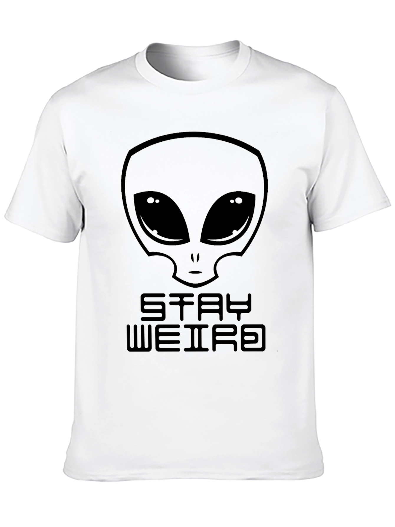 Black Stay Weird Alien T-Shirt - Black Graphic Tee view 10