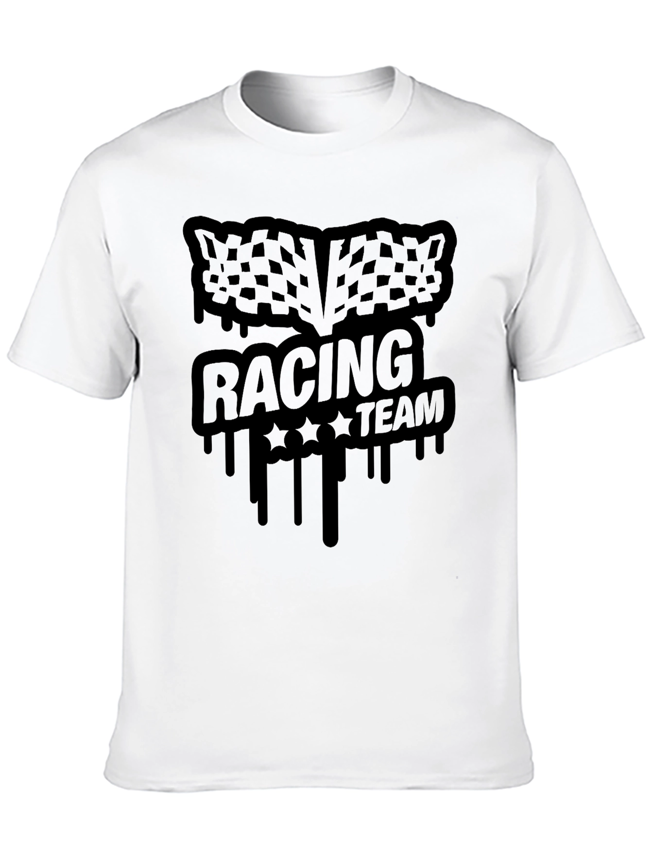 Black Racing Team Graphic Tee - Black Cotton Blend T-Shirt view 10