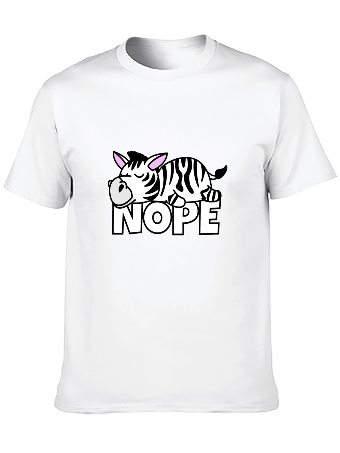 Black Nope Zebra Graphic T-Shirt - Lazy Animal Tee view 10