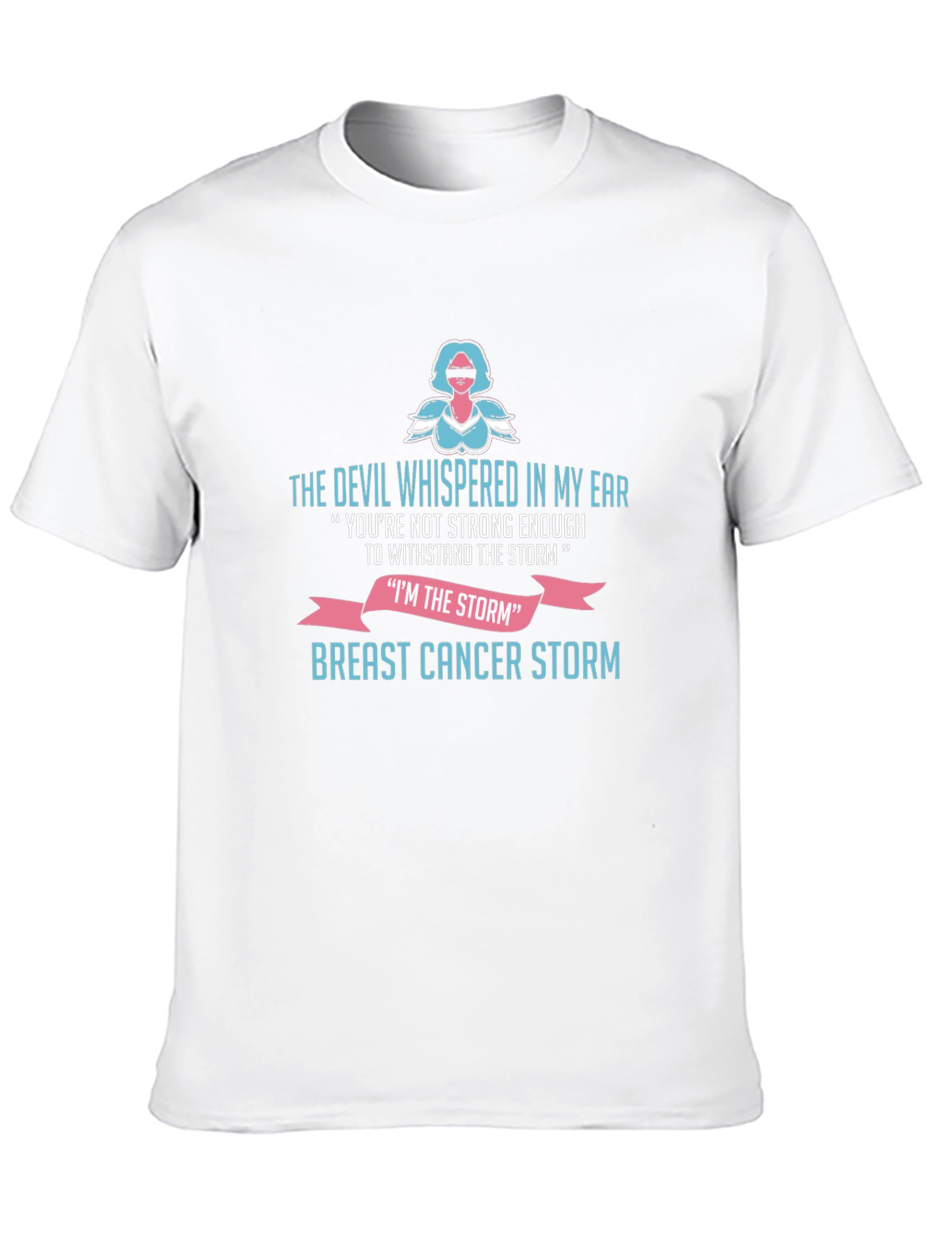 Black Breast Cancer Storm T-Shirt view 10