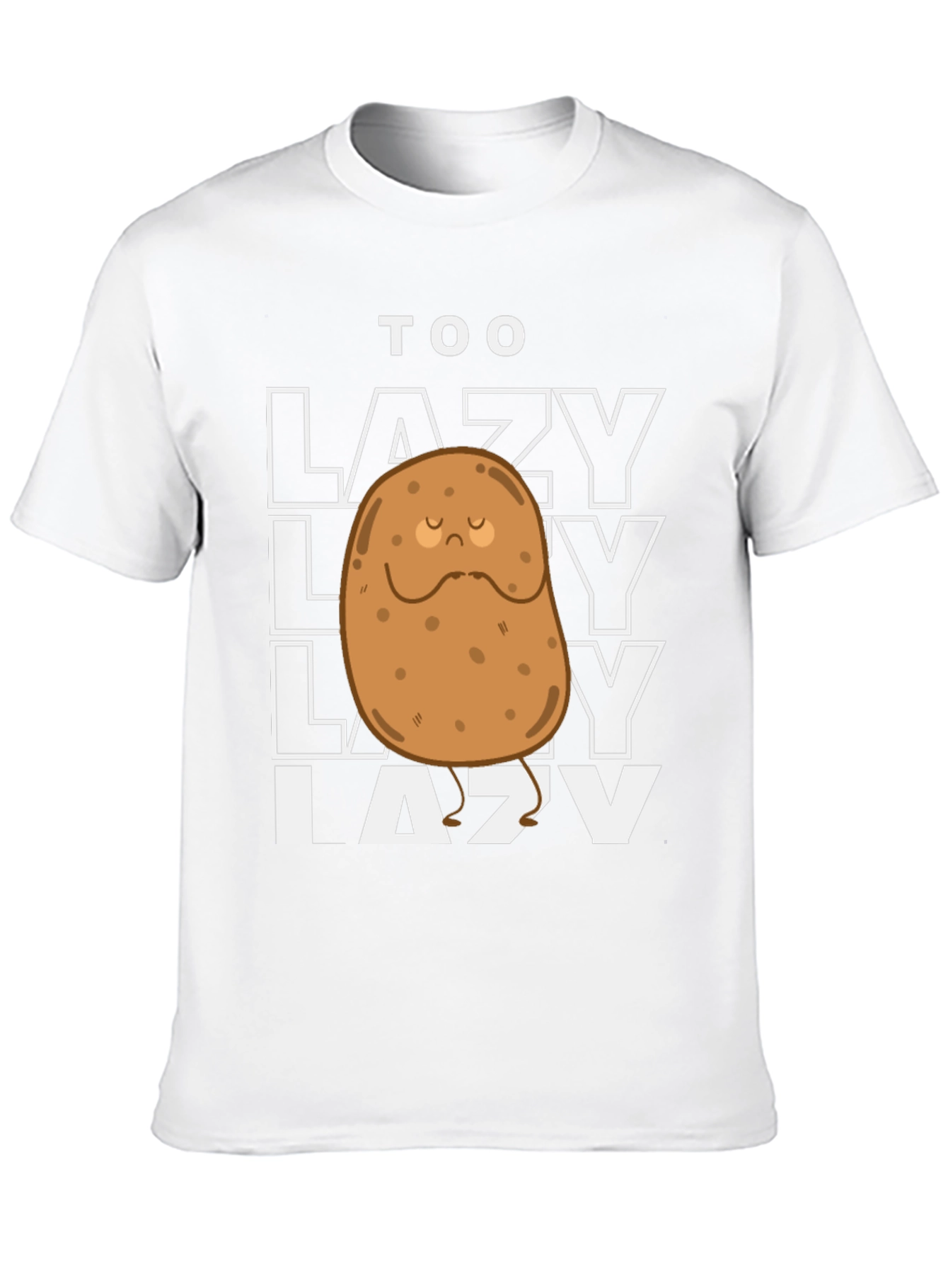 Black Funny Too Lazy Potato Graphic T-Shirt view 10