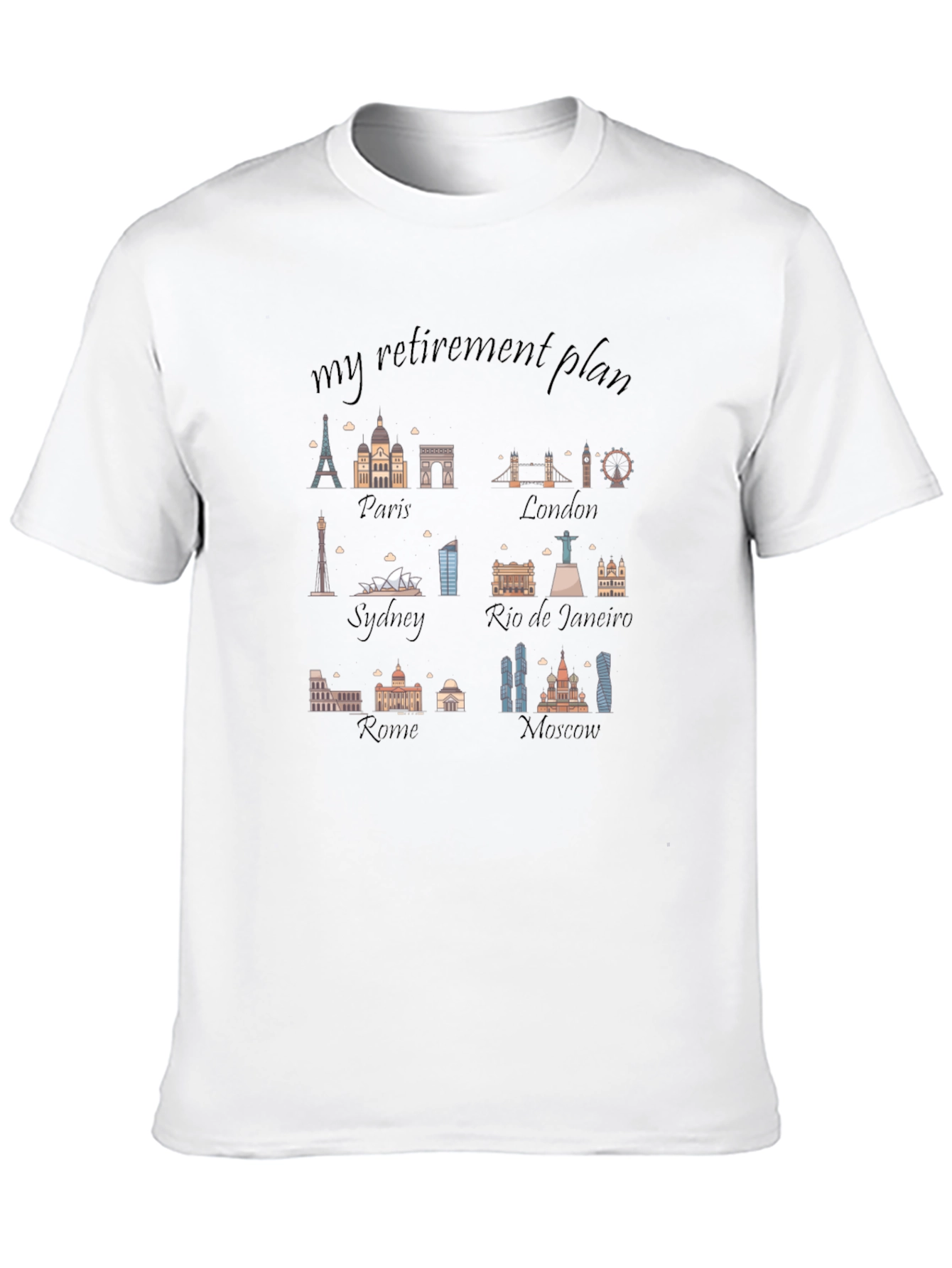 Black Travel Retirement Plan T-Shirt view 10