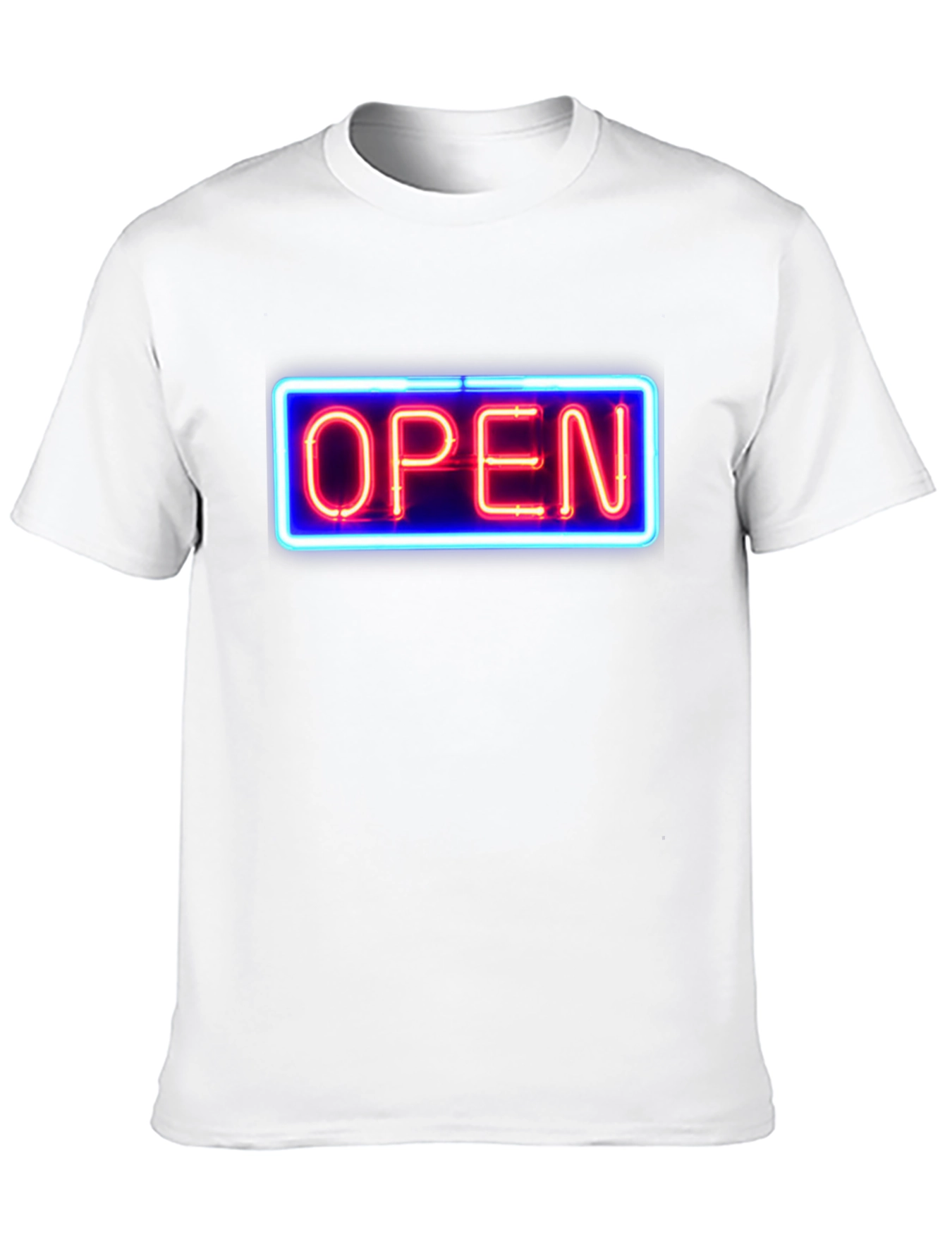 Black Neon Open Sign Graphic T-Shirt view 10