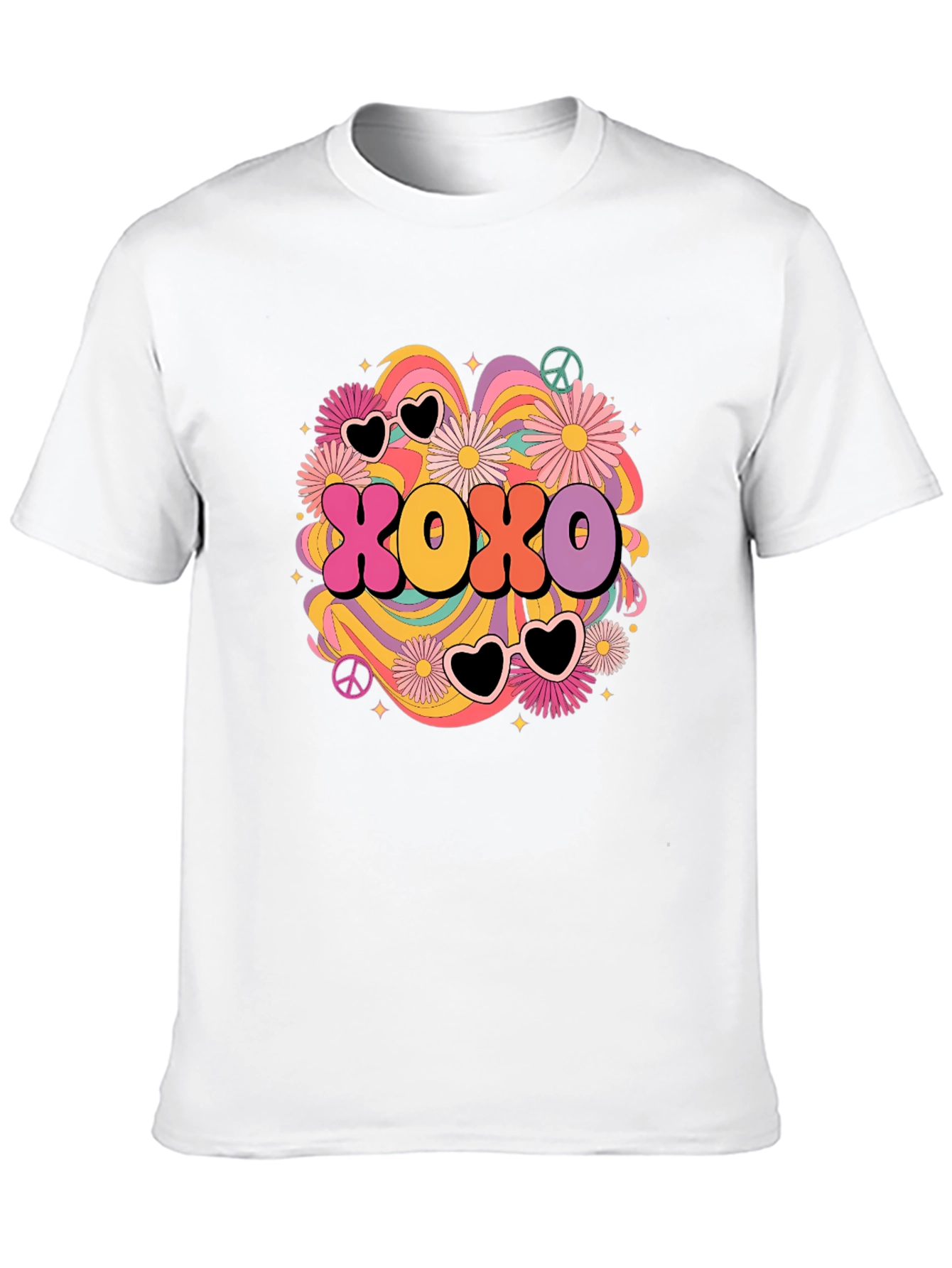 Black XOXO Retro Graphic Tee - Hugs & Kisses T-Shirt view 10