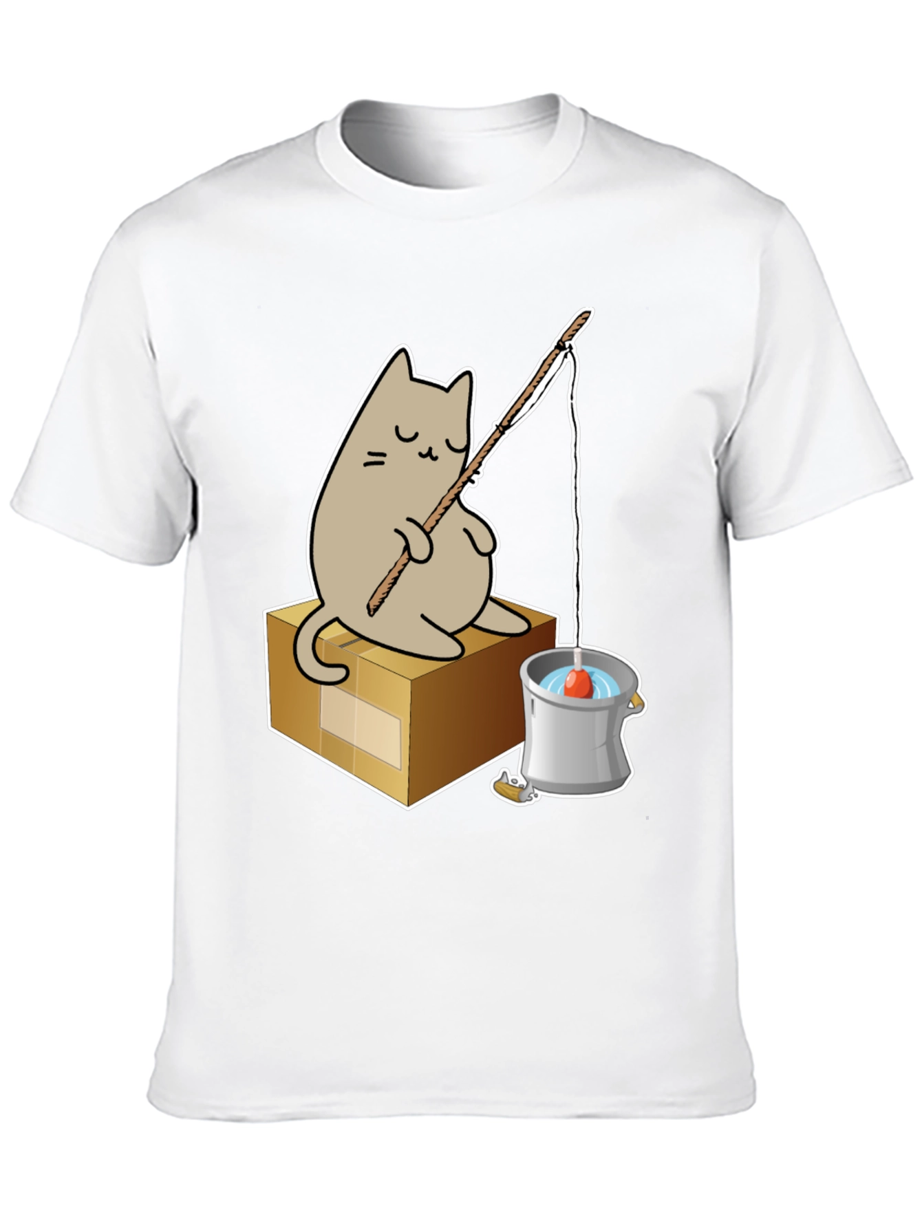 Black Cat Fishing T-Shirt - Cute Graphic Tee view 10