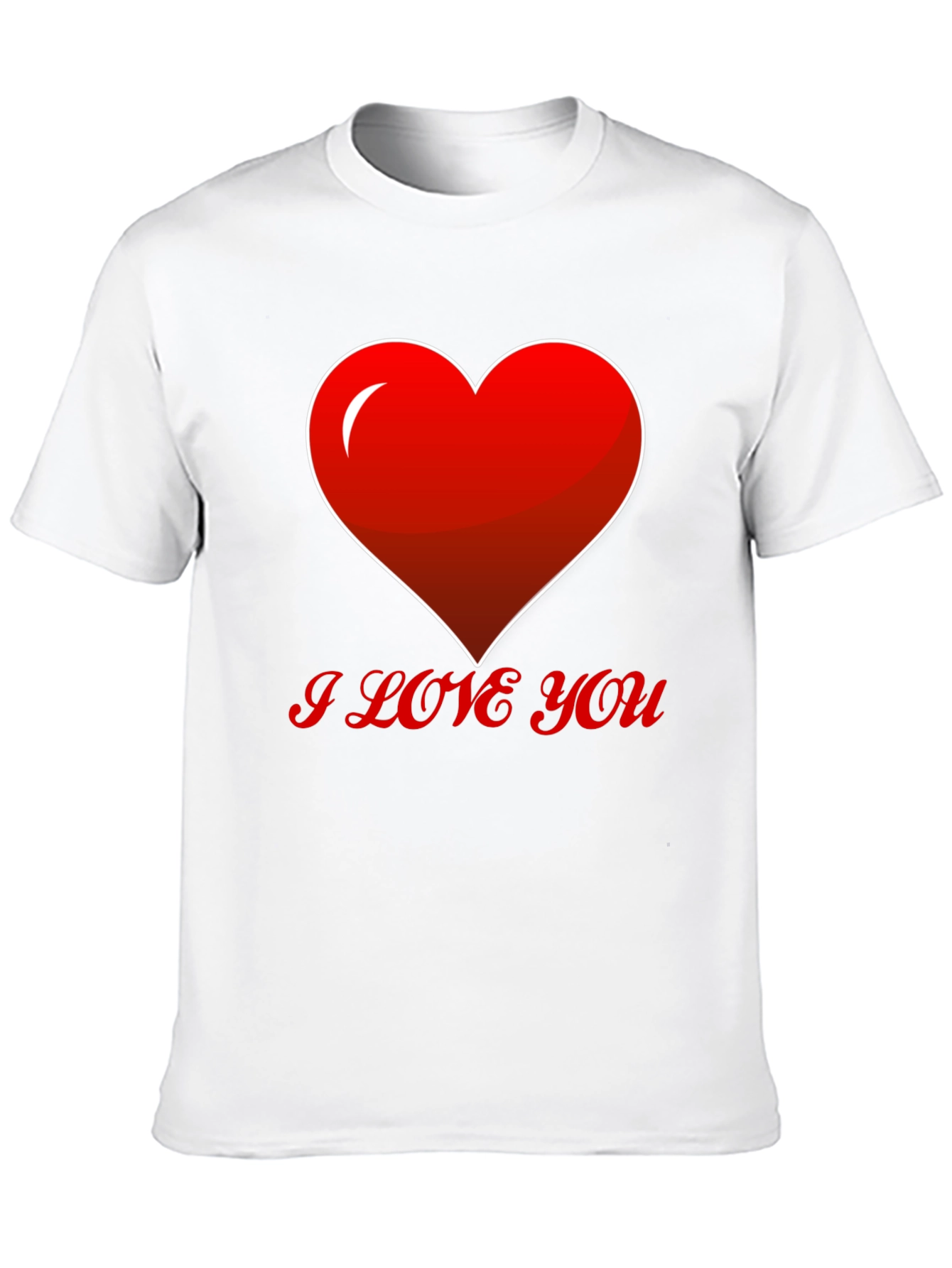 Black I Love You Heart T-Shirt view 10