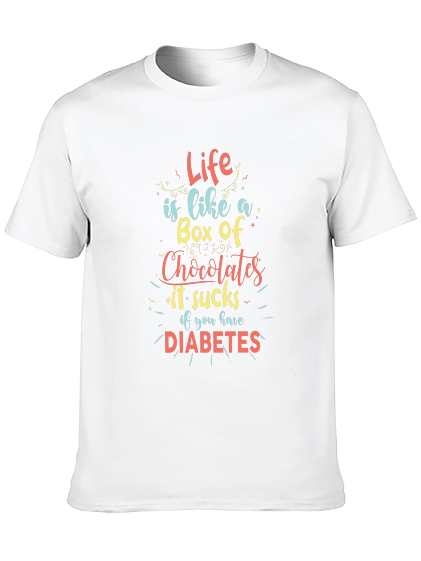 Black Funny Diabetes Awareness T-Shirt - Life is Like a Box of Chocolates view 10
