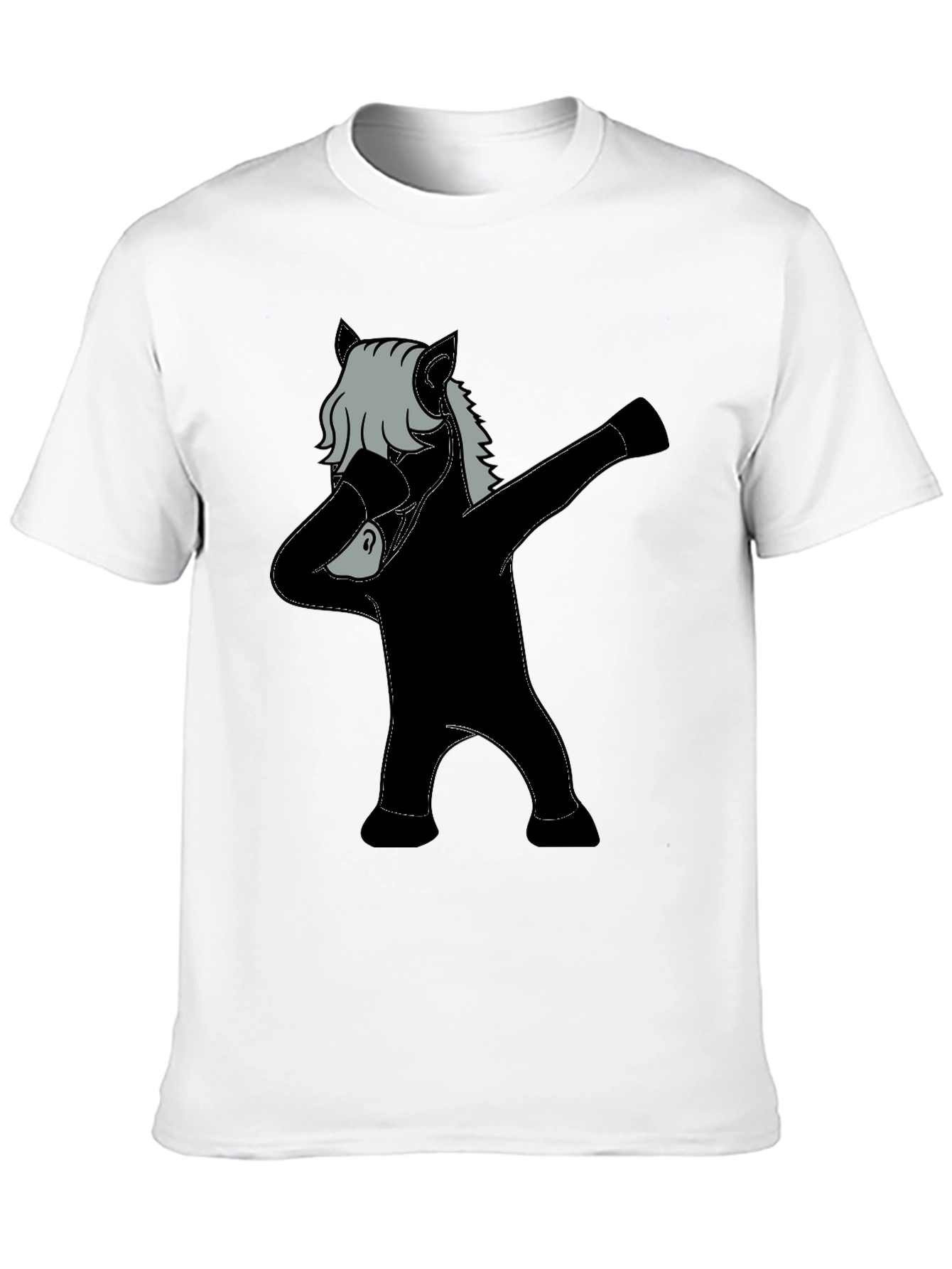 Black Dabbing Horse Graphic Tee - Black view 10