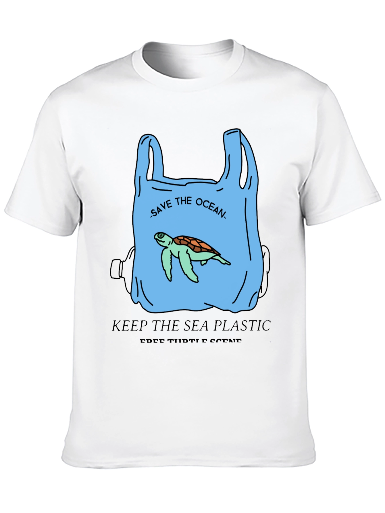 Black Save the Ocean Graphic Tee - Protect Sea Turtles view 10