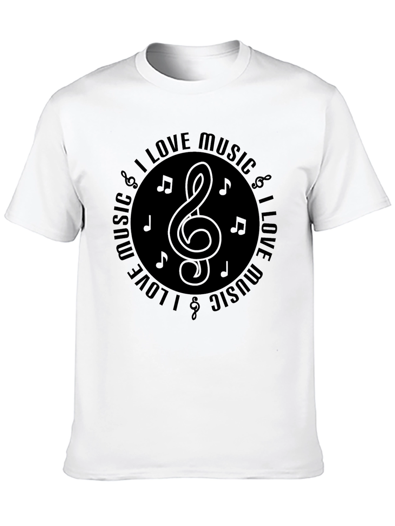 Black I Love Music Graphic T-Shirt view 10