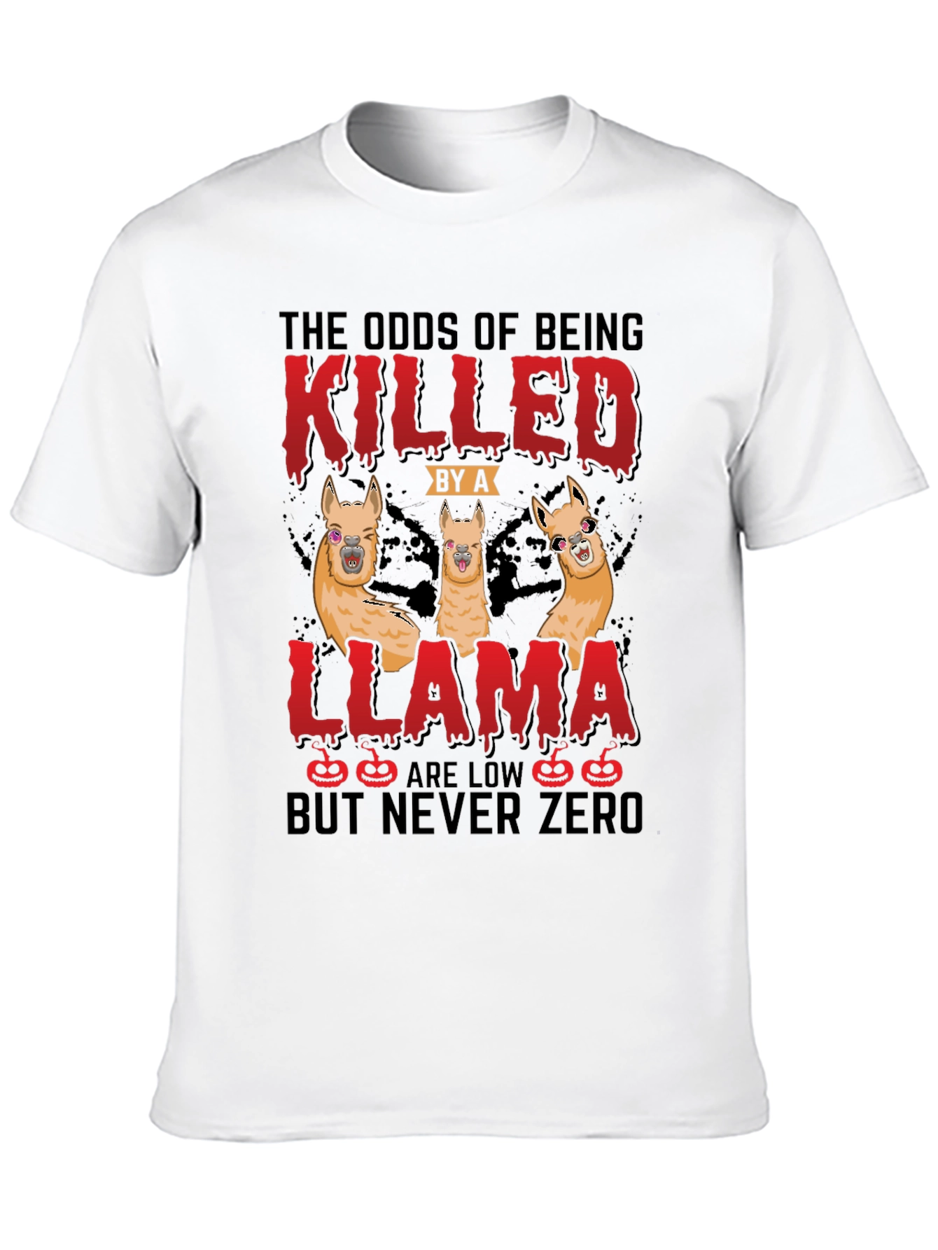 Black Odds of Being Killed by a Llama T-Shirt view 10