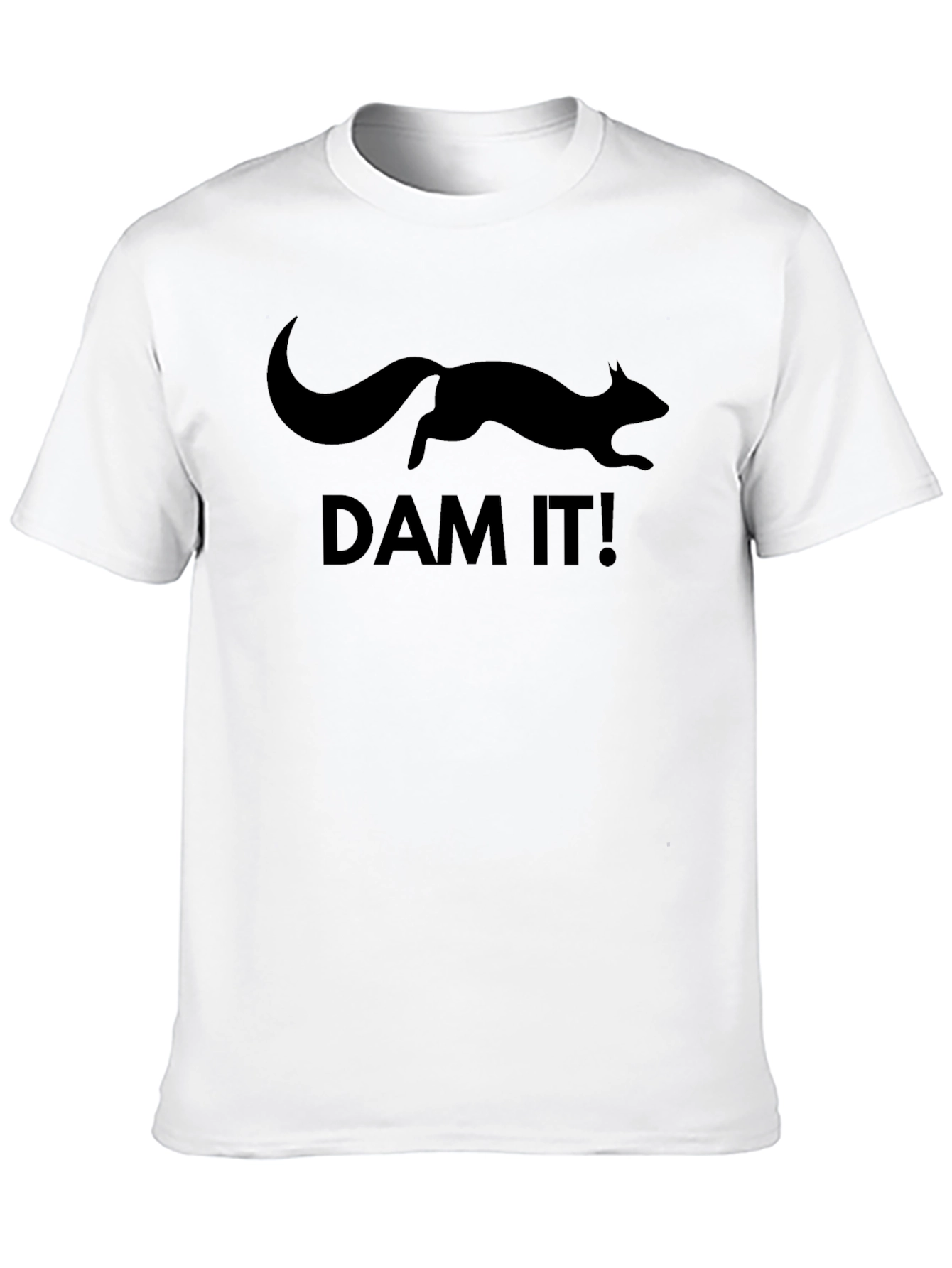 Black Dam It! Squirrel Black Graphic T-Shirt view 10
