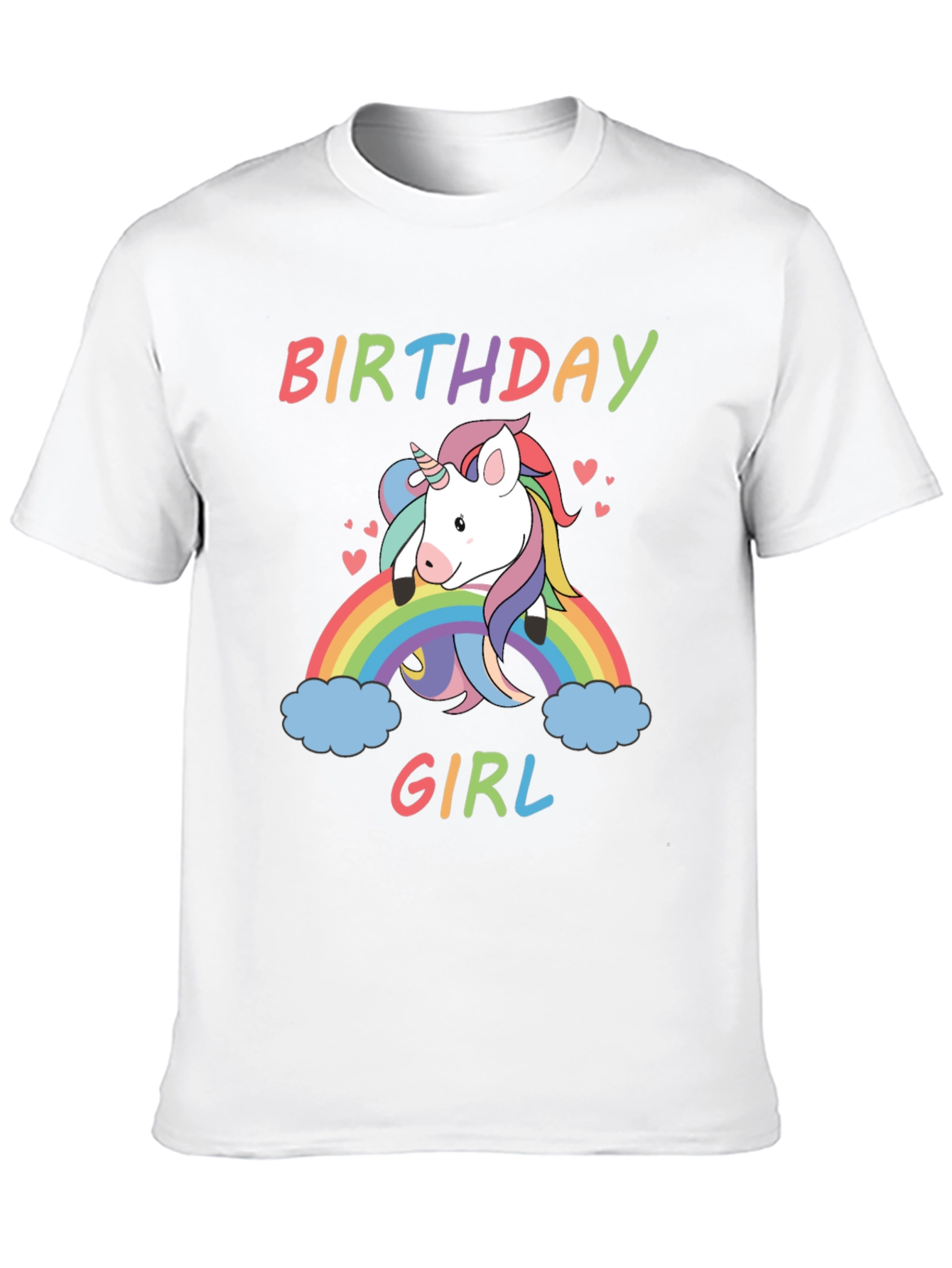 Black Birthday Girl Unicorn Rainbow T-Shirt view 10