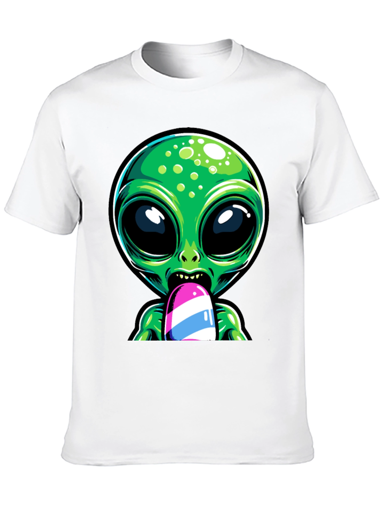 Black Alien Ice Pop Graphic Tee - Funky Casual Wear view 10