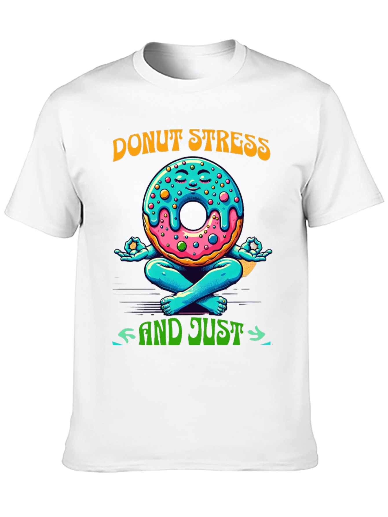 Black Donut Stress Meditating Graphic Tee view 10