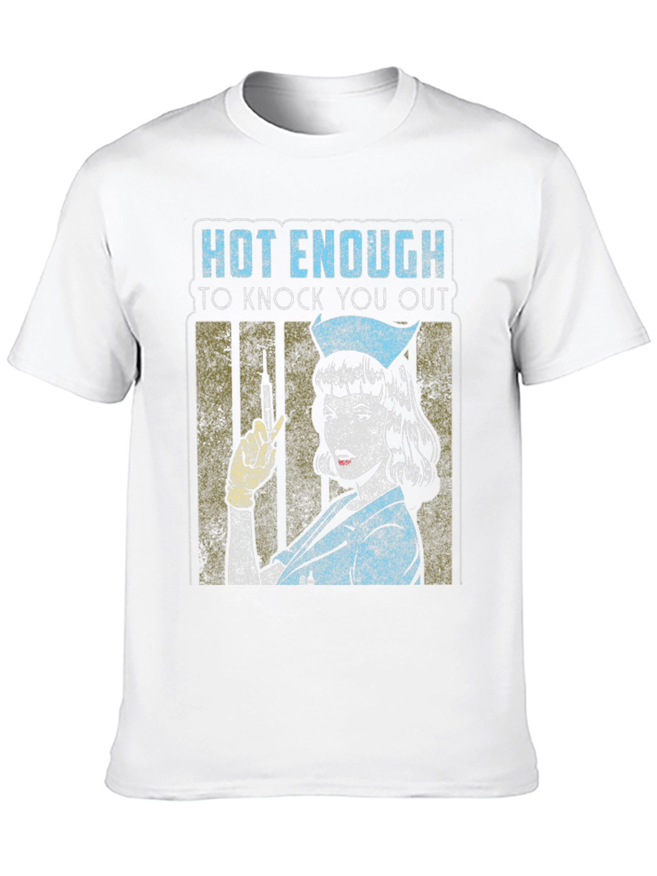 Black Hot Enough Nurse T-Shirt - Knock You Out Retro Design view 10