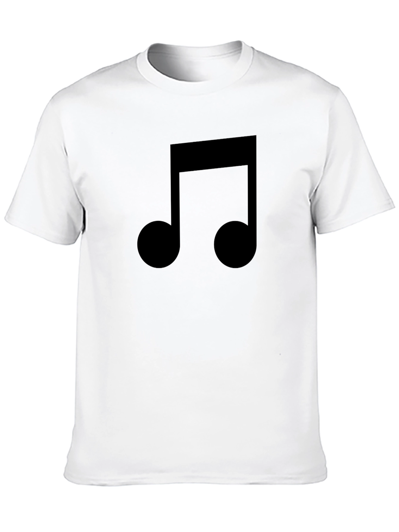 Black Musical Note Graphic Tee - Black Casual Cotton T-Shirt view 10