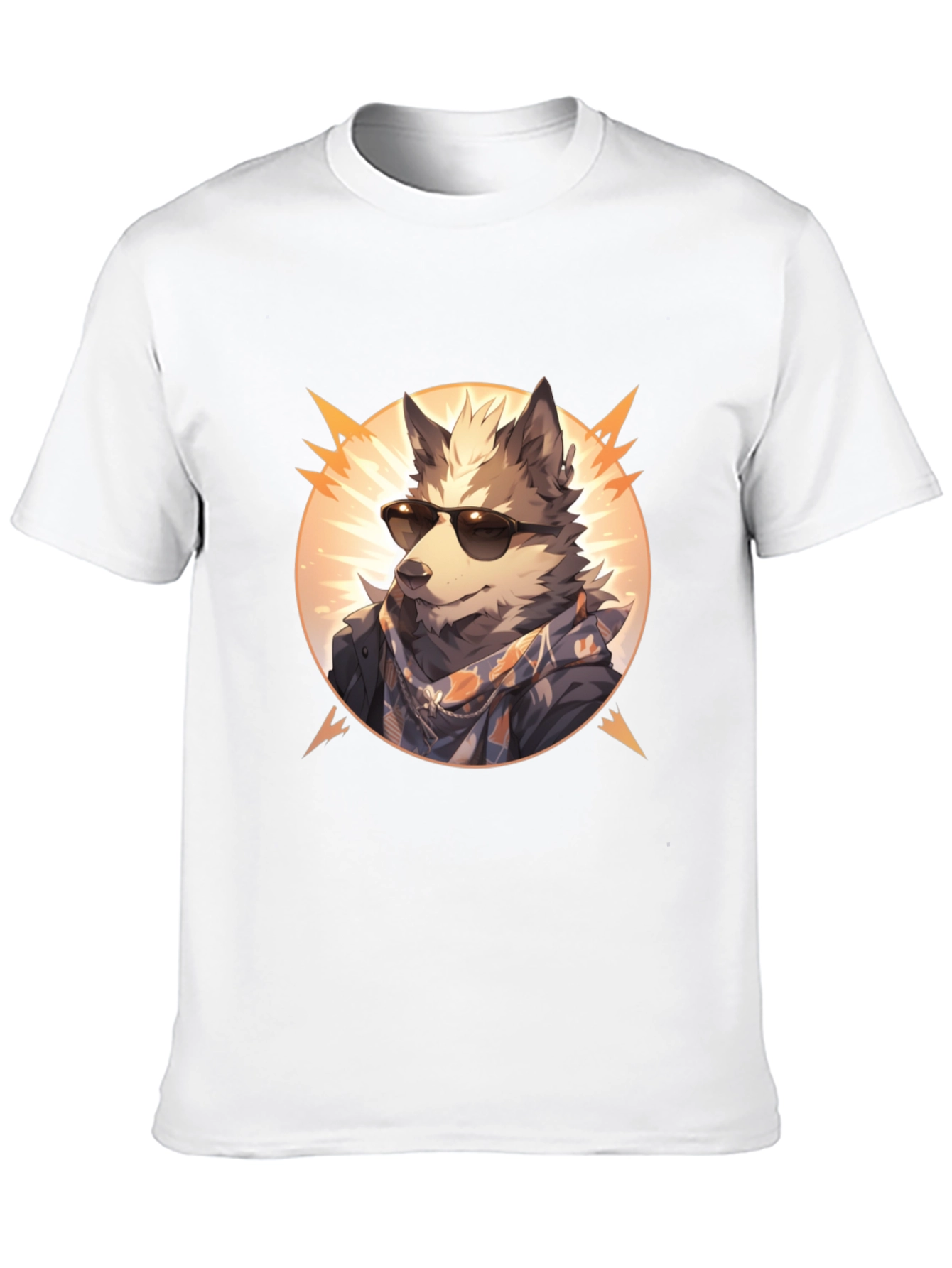 Black Cool Wolf Graphic Tee - Unisex Black T-Shirt view 10