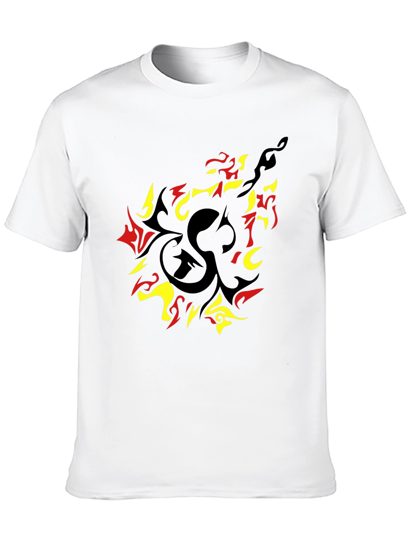 Black Stylish Graphic Tee - Abstract Flame Design view 10