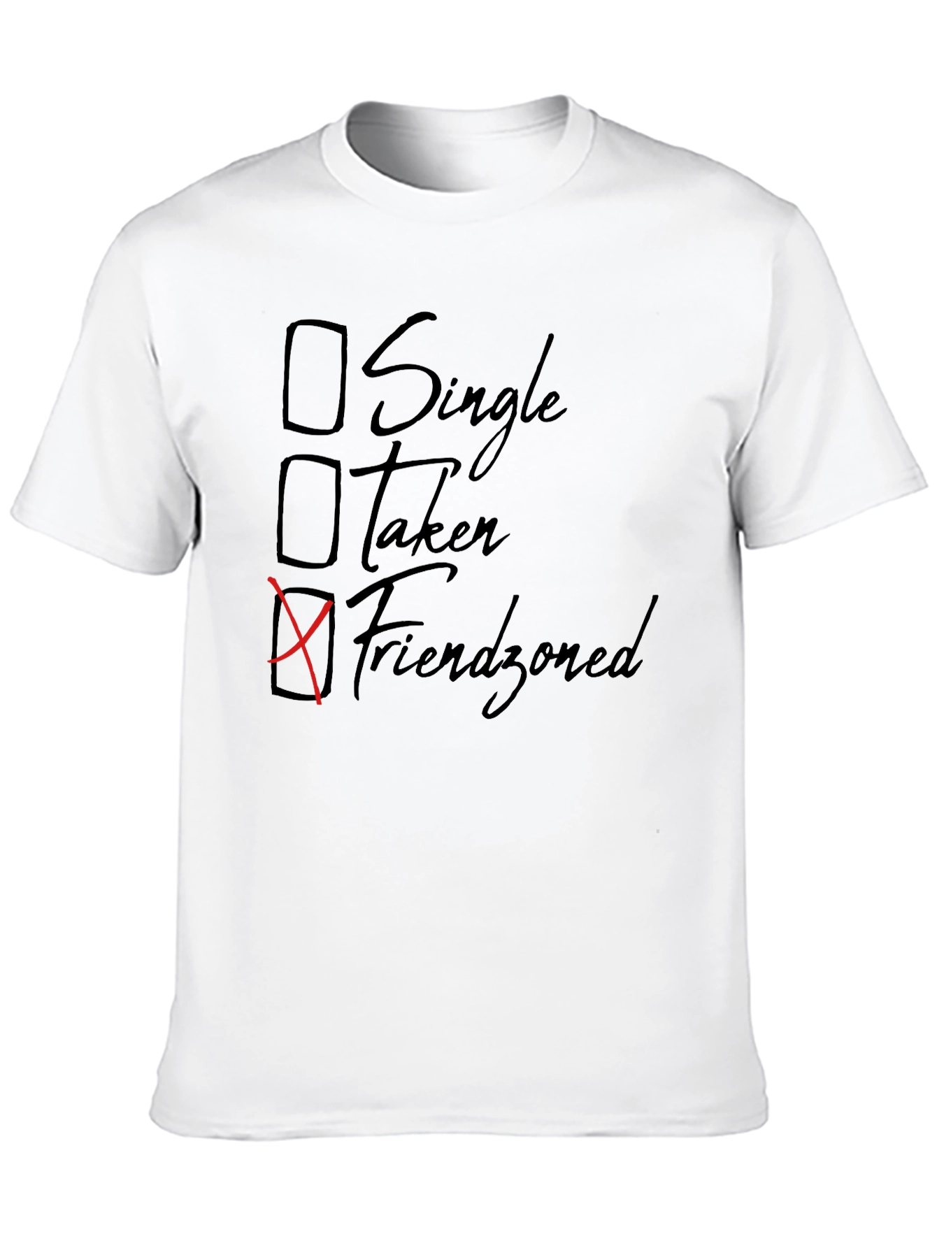 Black Friendzoned T-Shirt - Humorous Relationship Status Tee view 10