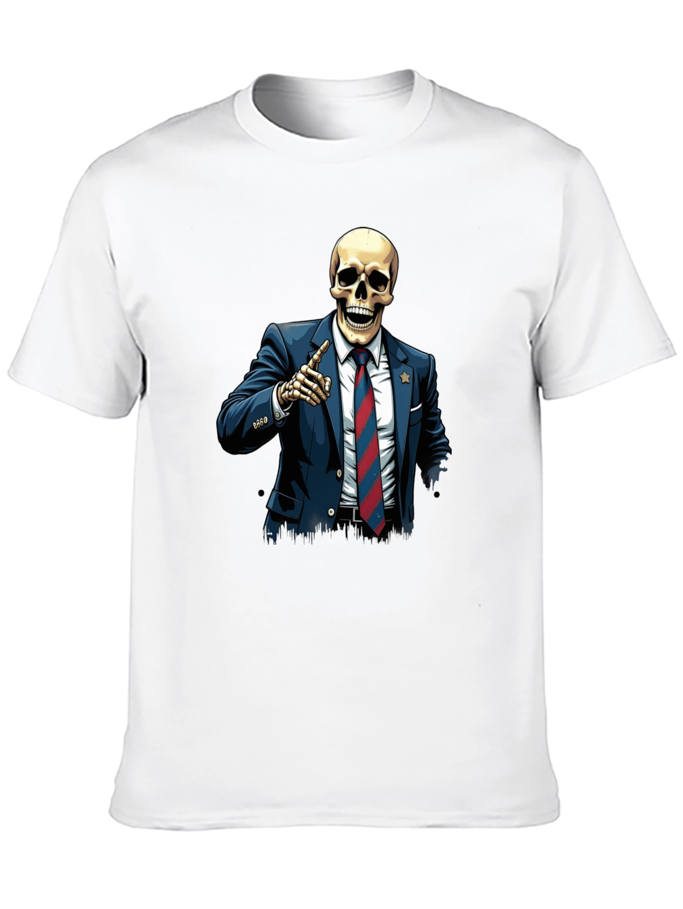 Black Skeleton Politician Graphic Tee view 10