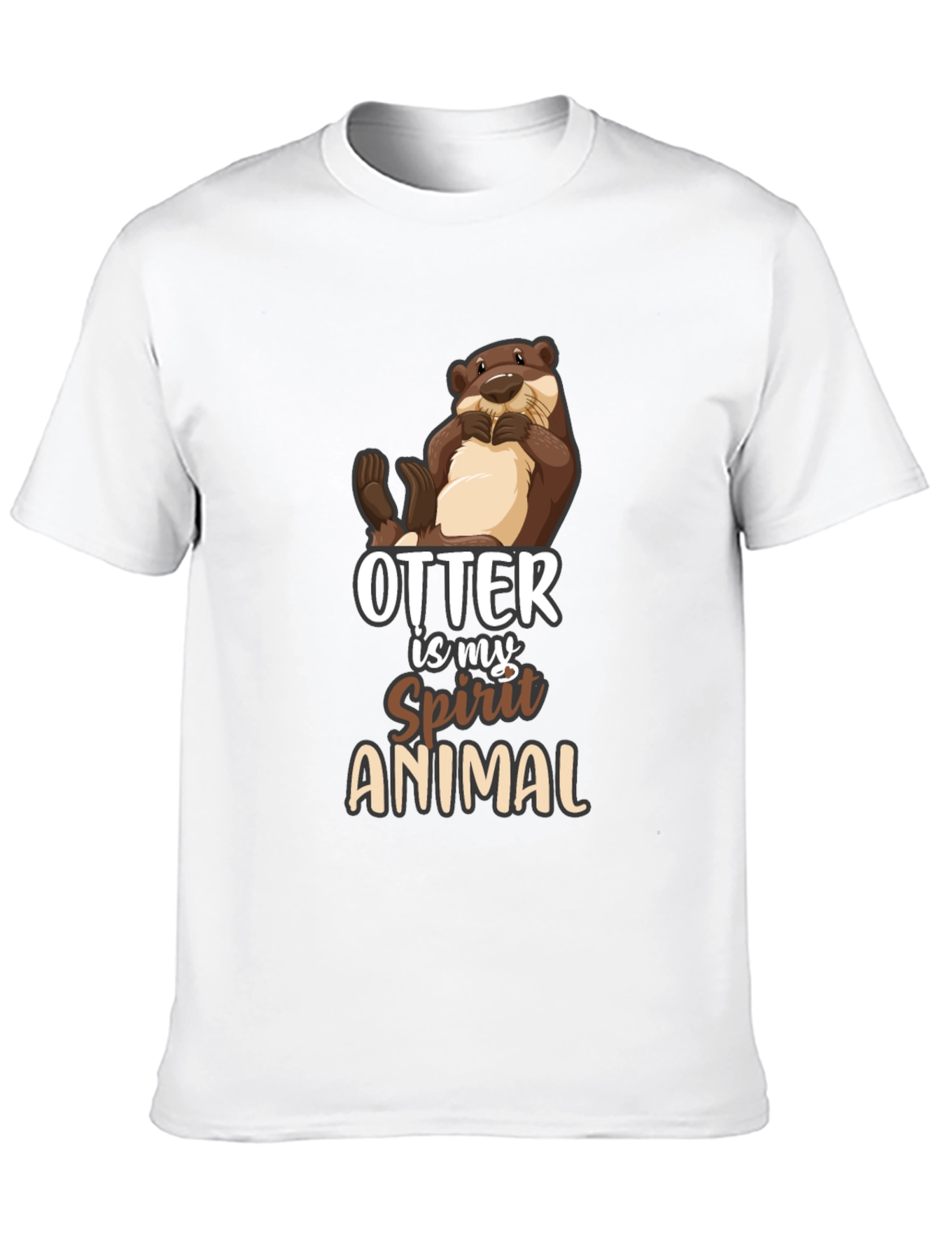 Black Otter Spirit Animal Black T-Shirt view 10