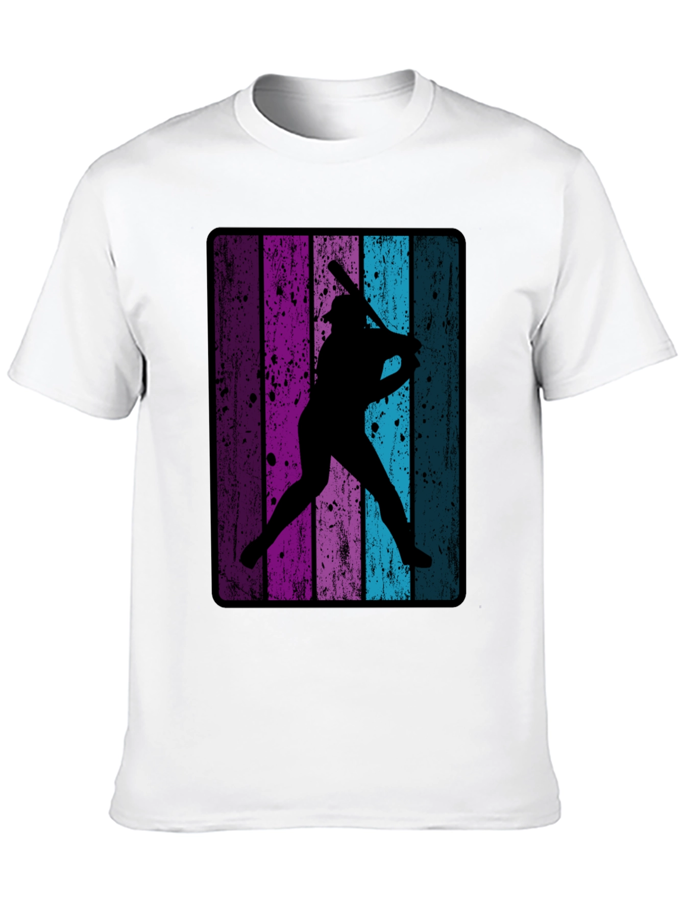 Black Retro Baseball Player T-Shirt view 10