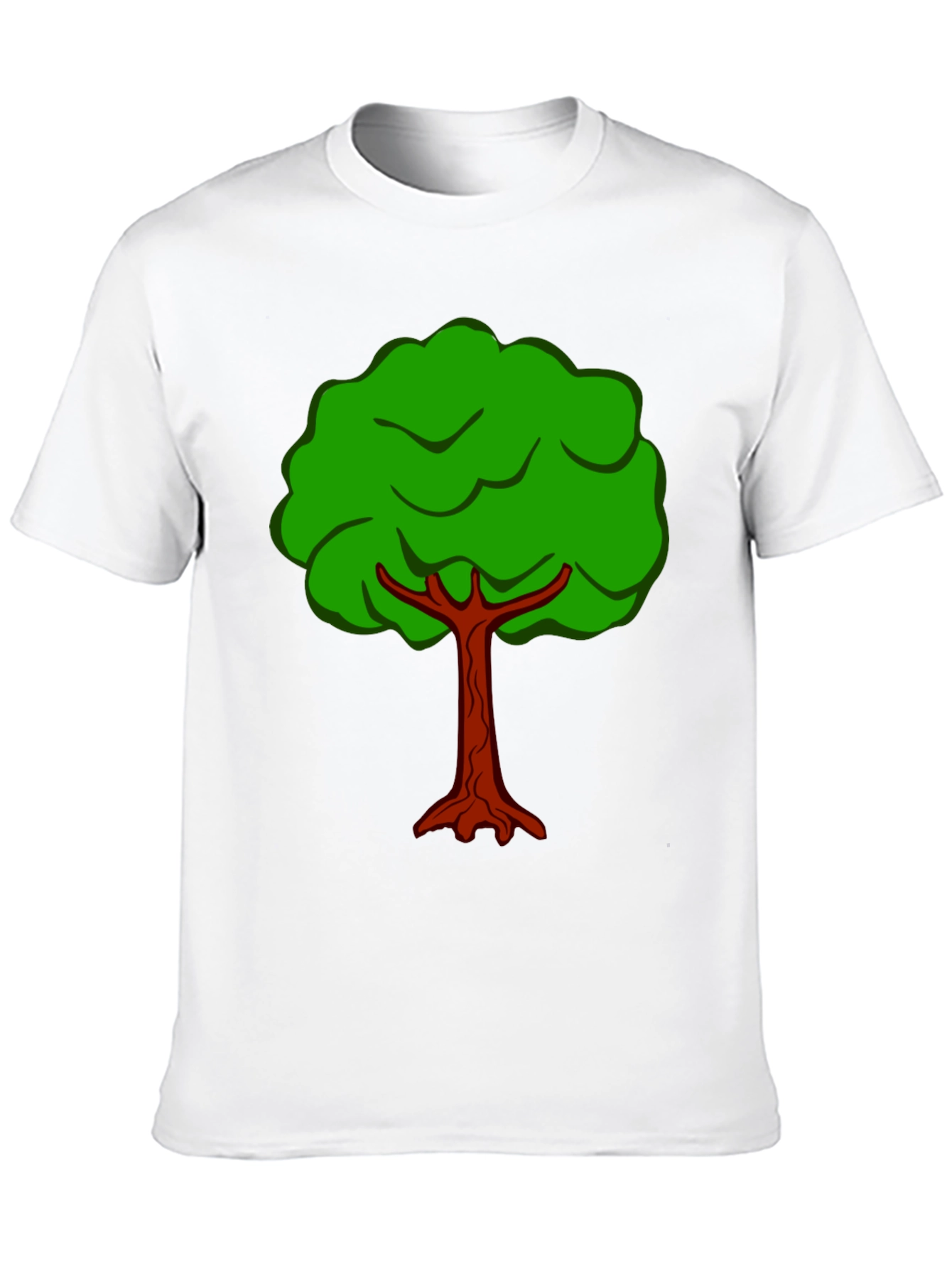 Black Cartoon Tree Graphic Tee - Black Cotton T-Shirt view 10