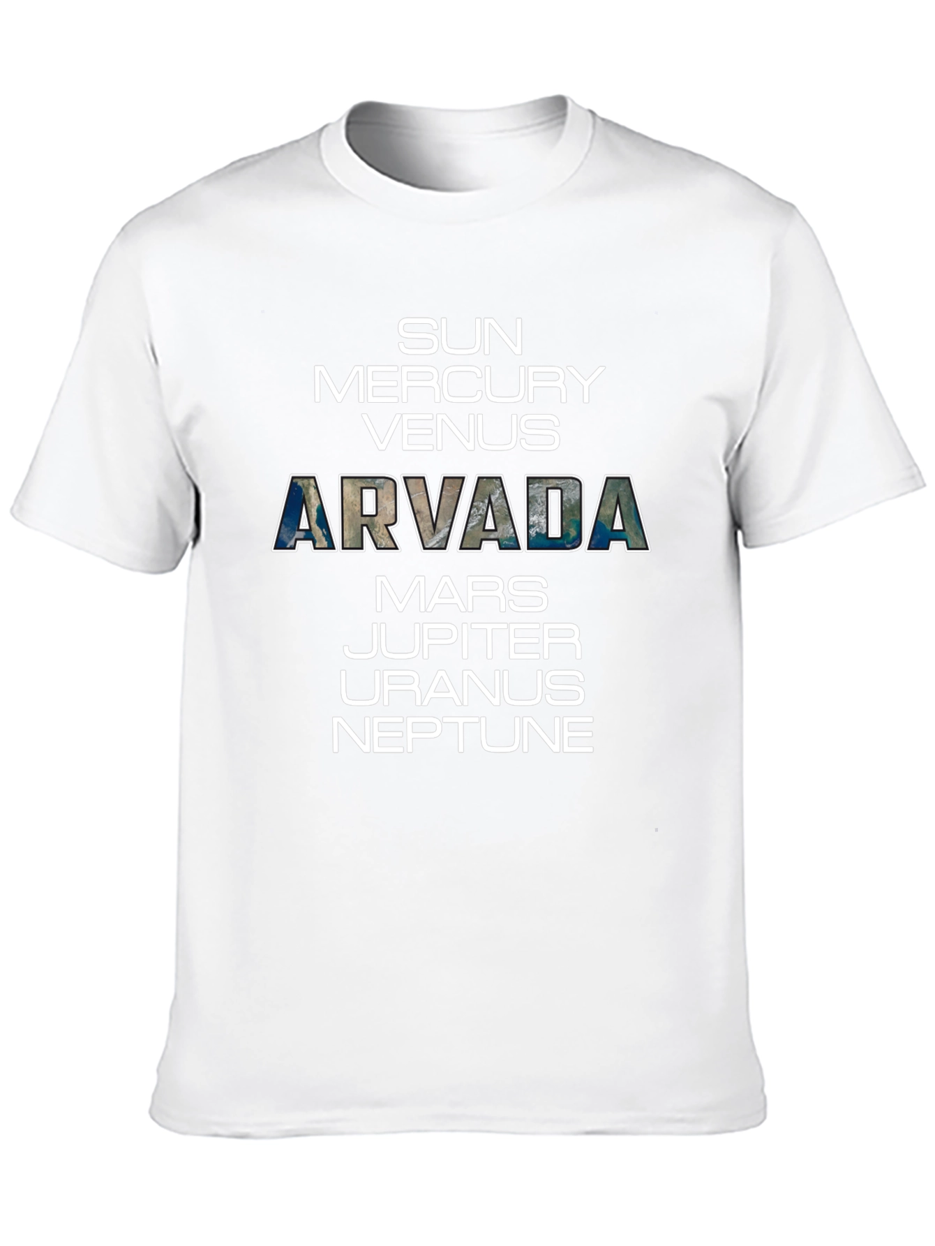 Black Arvada Planets T-Shirt - Space Science Tee view 10