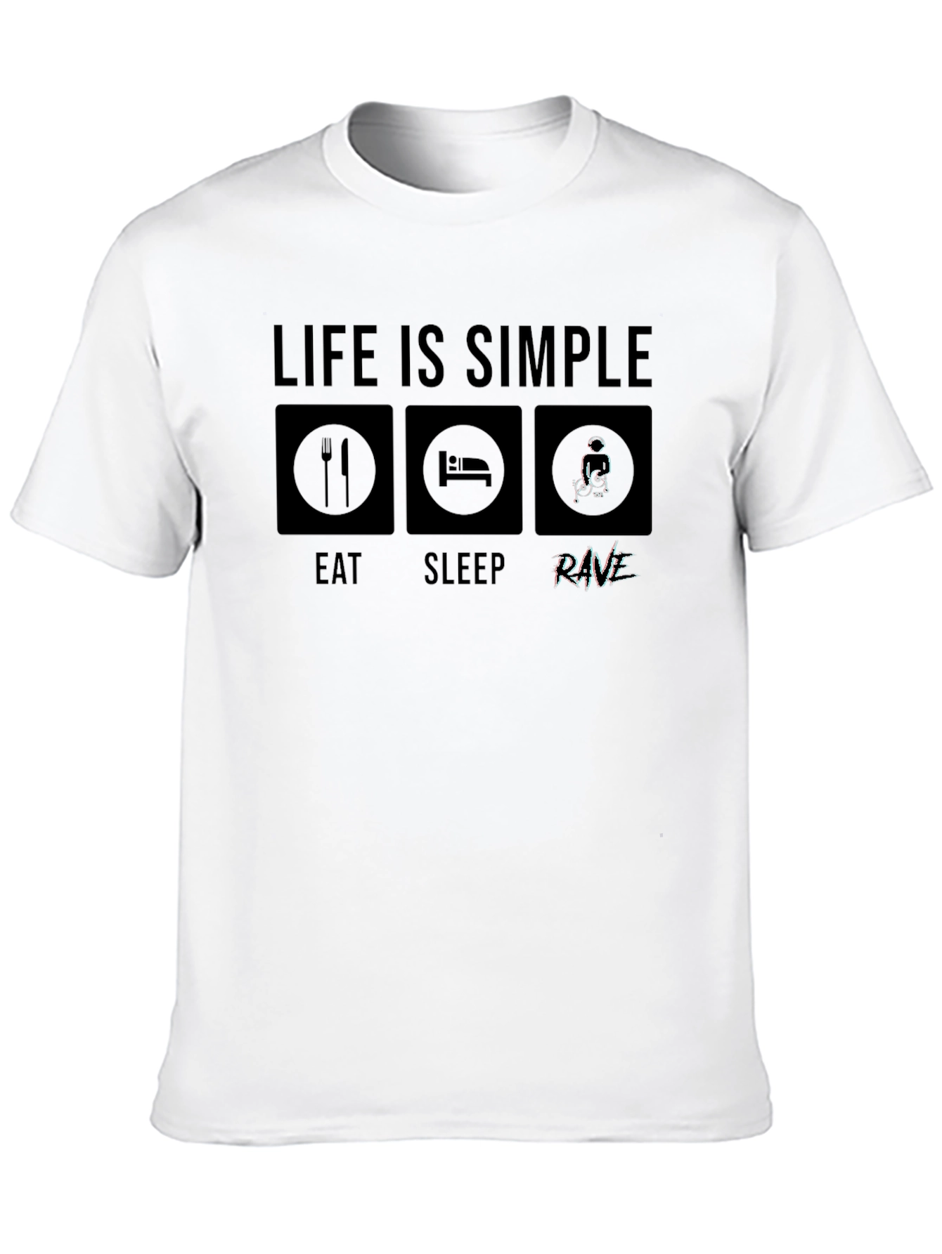 Black Eat Sleep Rave T-Shirt - Simple Life view 10