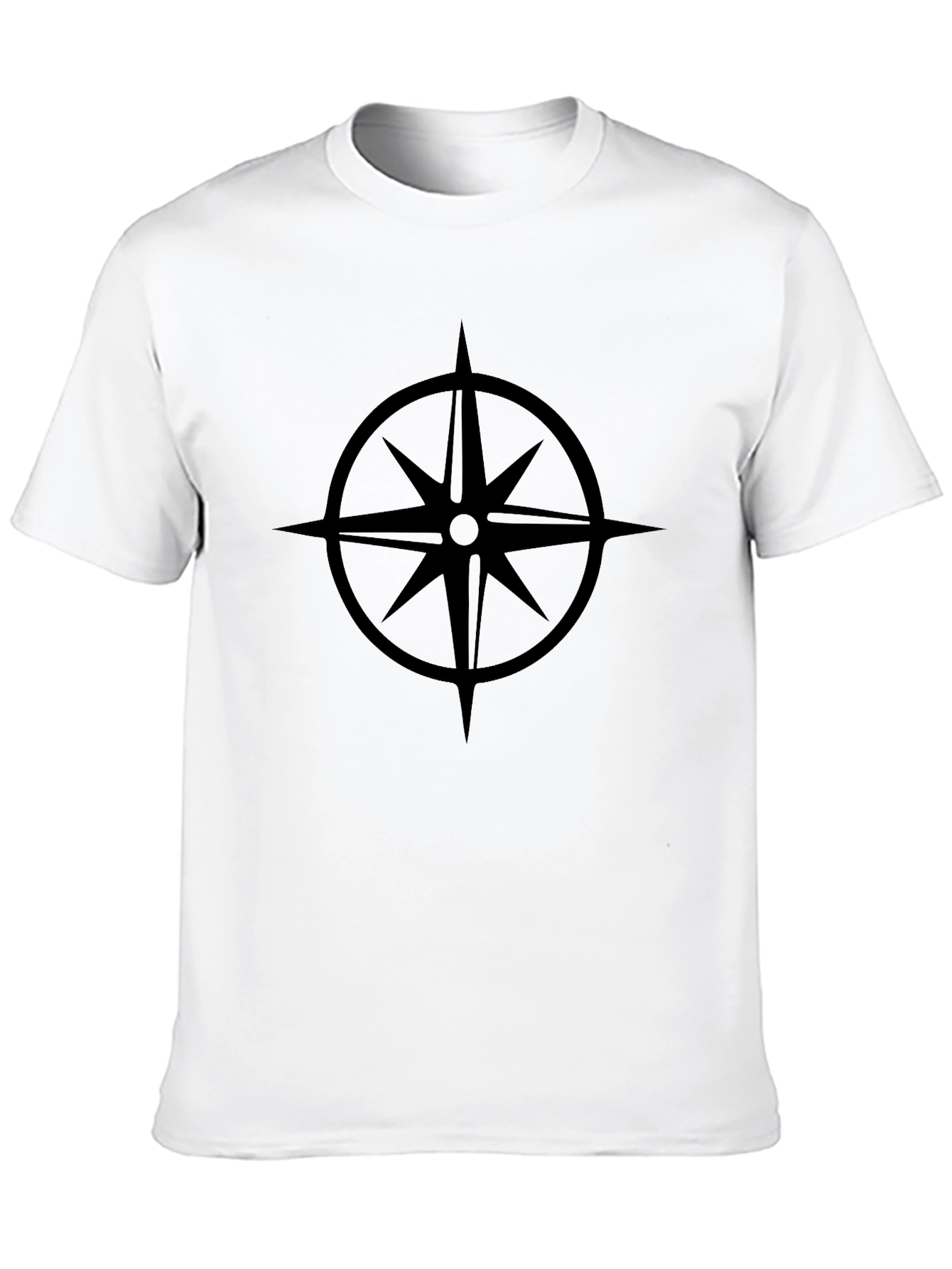 Black Compass Rose Graphic Tee - Black Cotton T-Shirt view 10