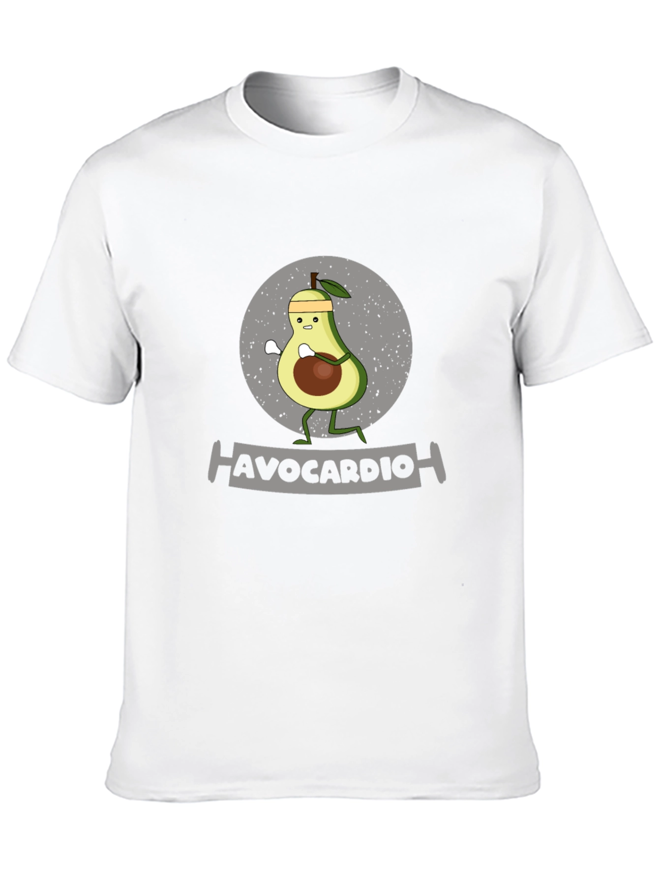 Black Avocardio Funny Avocado Workout Graphic T-Shirt view 10