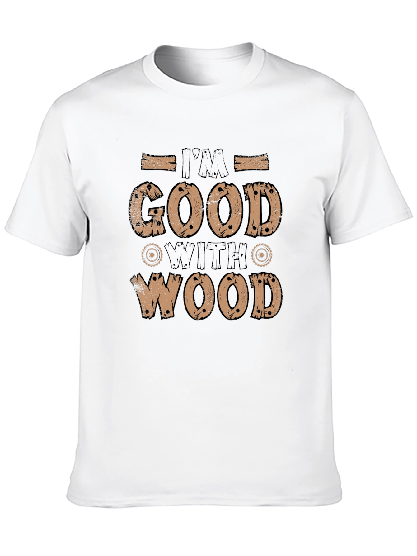 Black I'm Good With Wood Funny Graphic Tee view 10