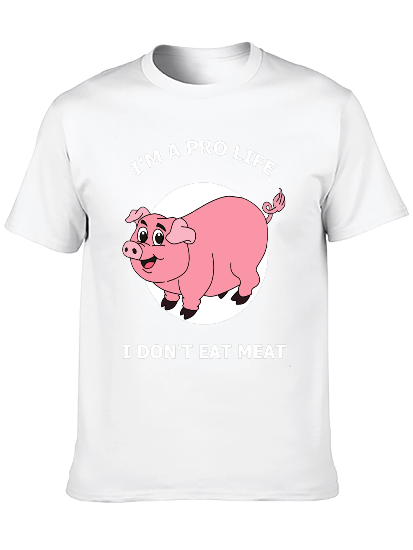 Black Pro Life Pig T-Shirt - I Don't Eat Meat Graphic Tee view 10