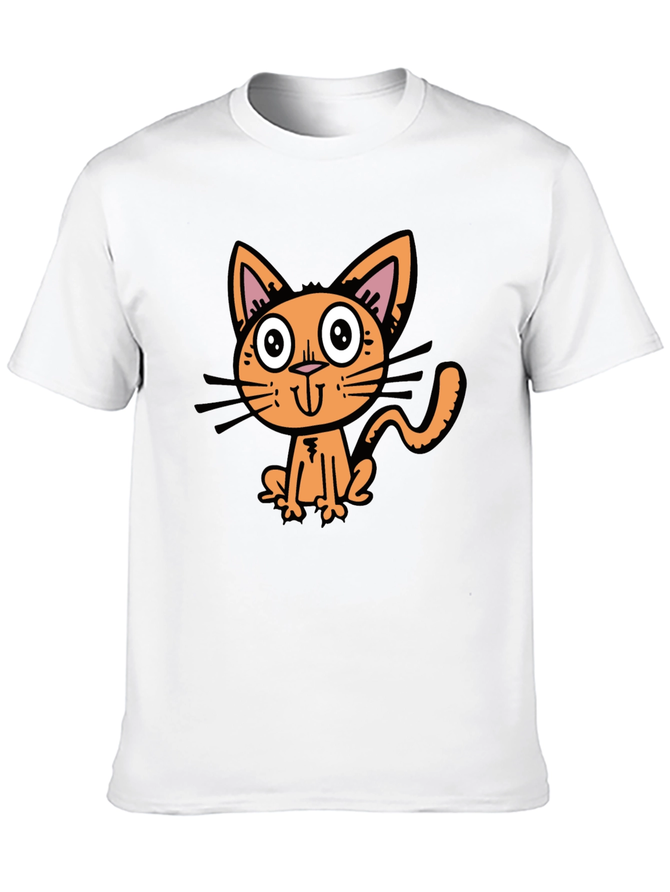 Black Cartoon Cat Graphic Tee - Black view 10