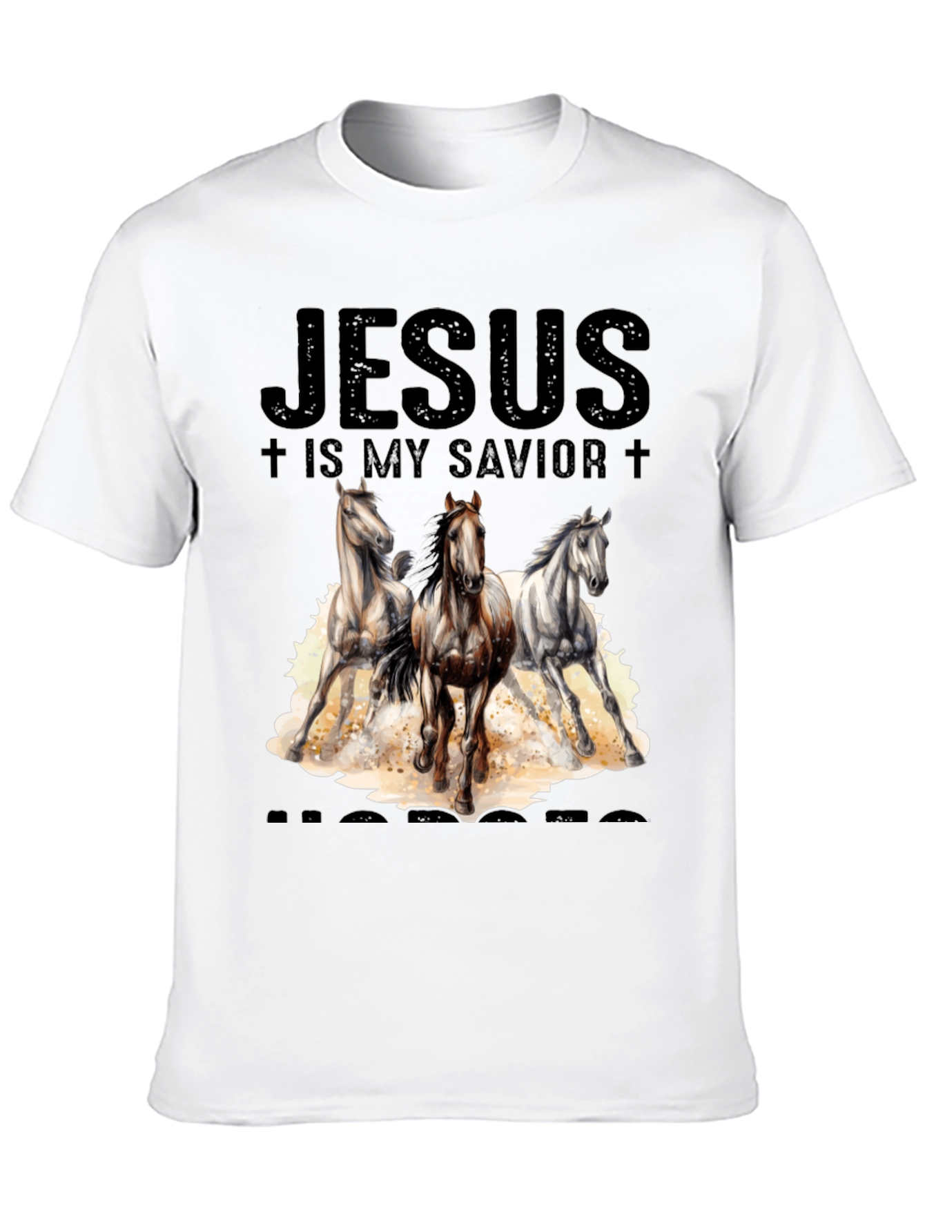 Black Jesus is My Savior Horses T-Shirt view 10