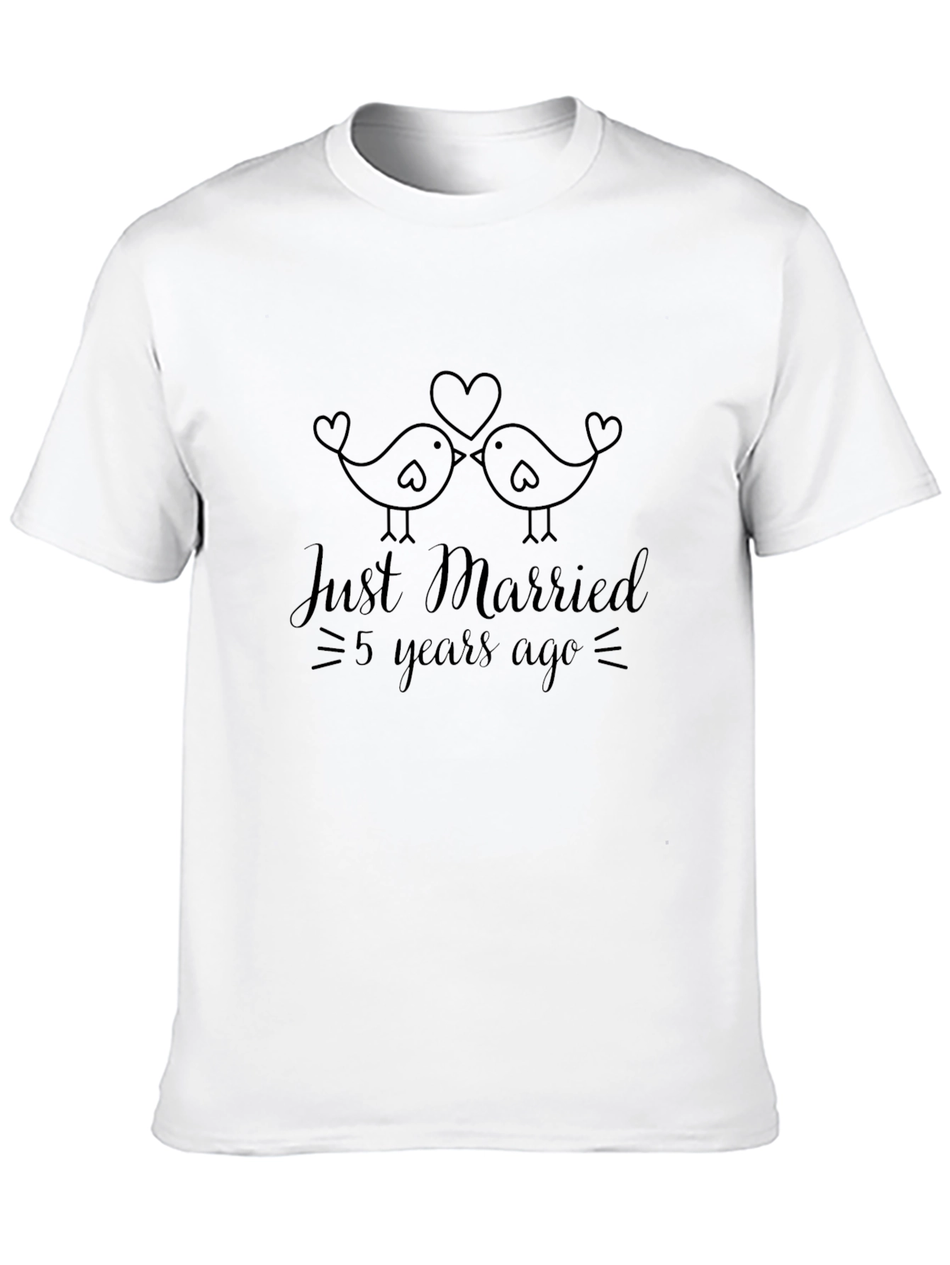 Black Just Married 5 Years Ago Anniversary Tee view 10